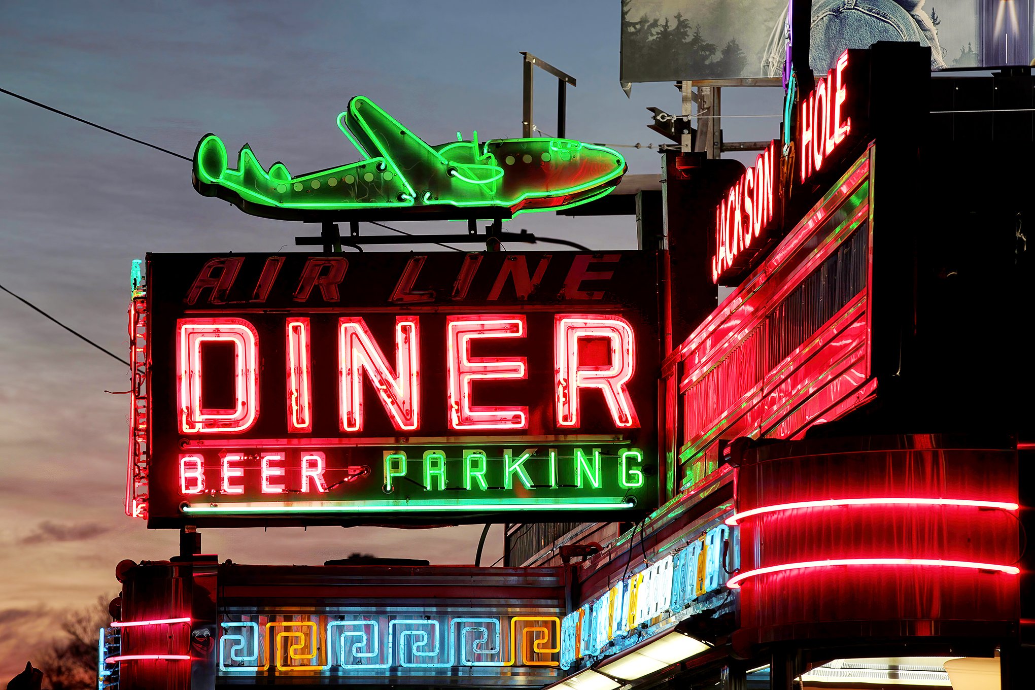Neon Airline diner sign