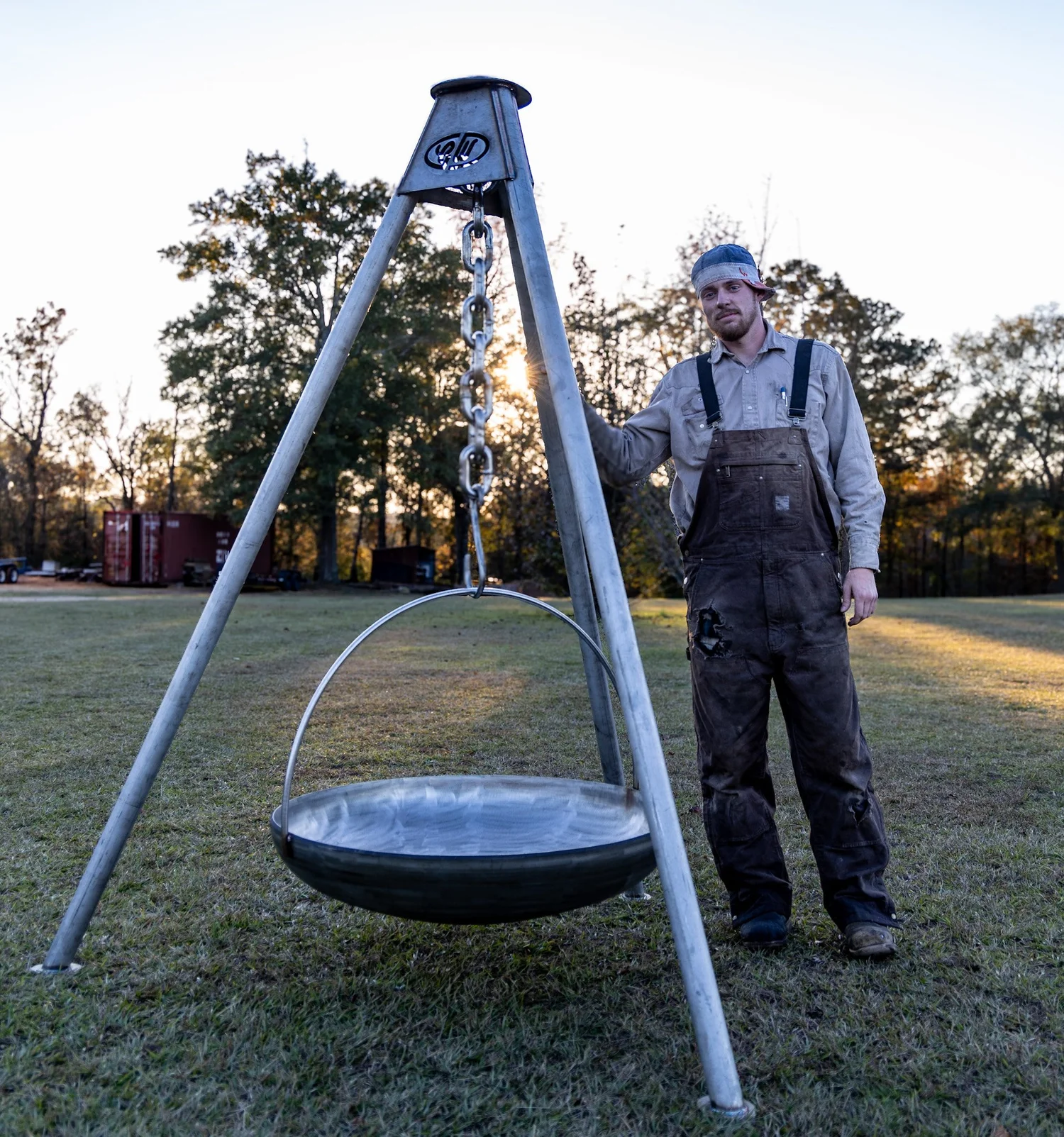 Heavy Duty Fire Pit Tripod Stainless Steel Cauldron Tripod Fire