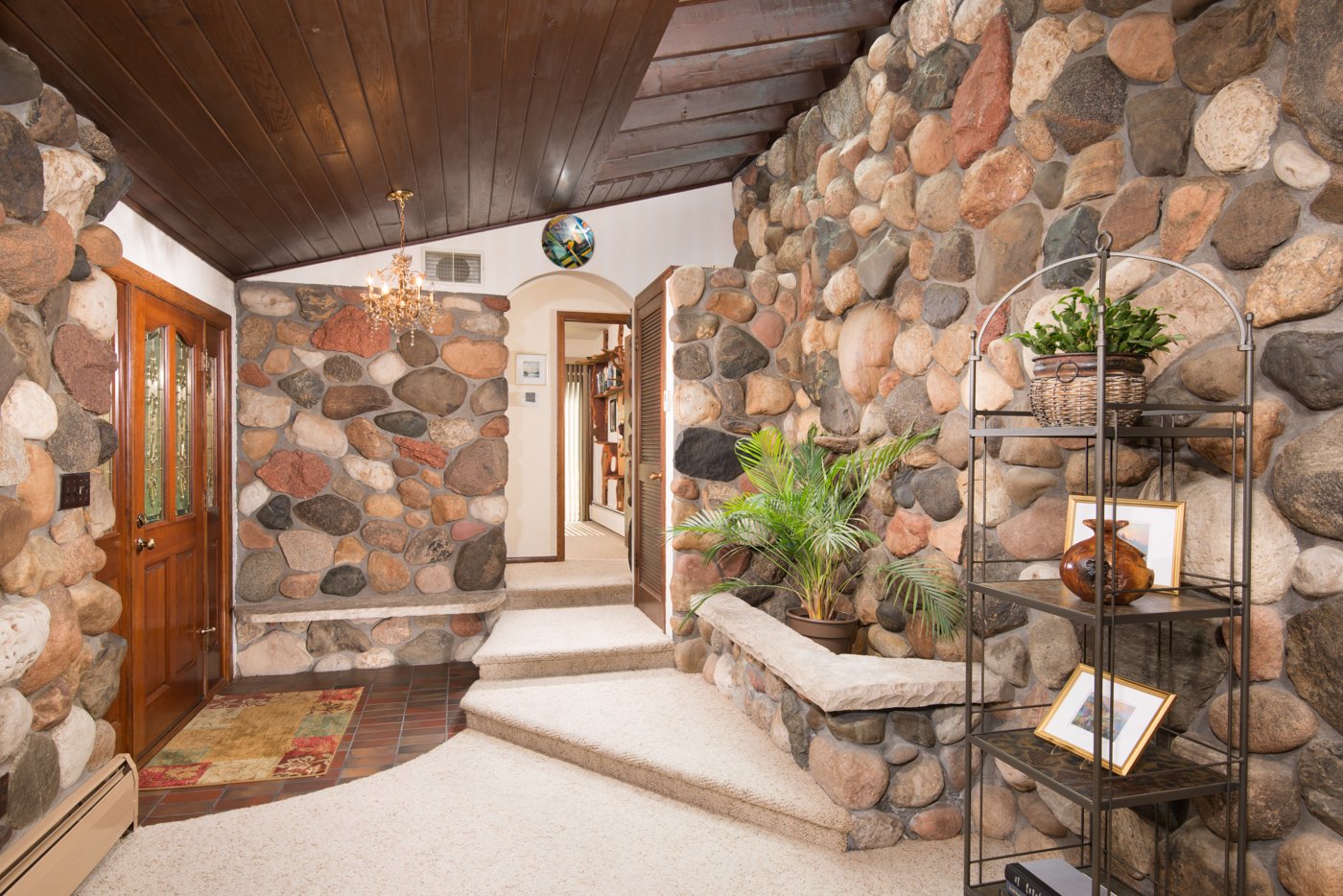 Inside the entry way of rustic Wisconsin home
