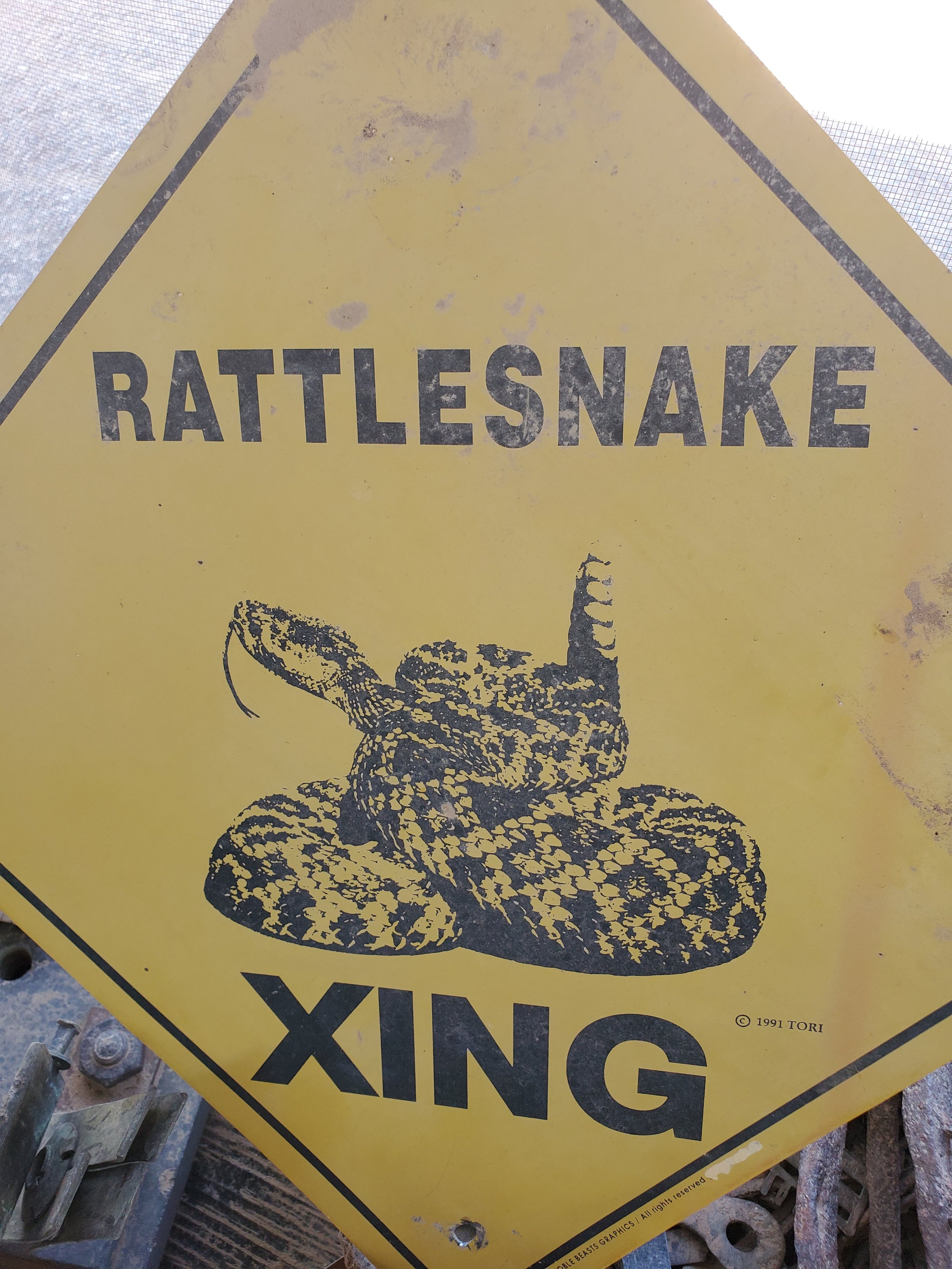 Rattlesnake Crossing sign and warning
