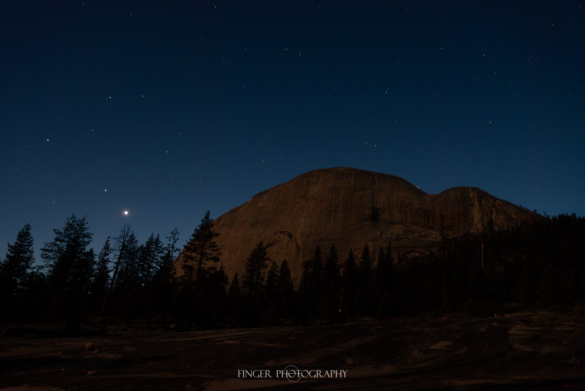 Half Dome and stars taken from the backcountry. 