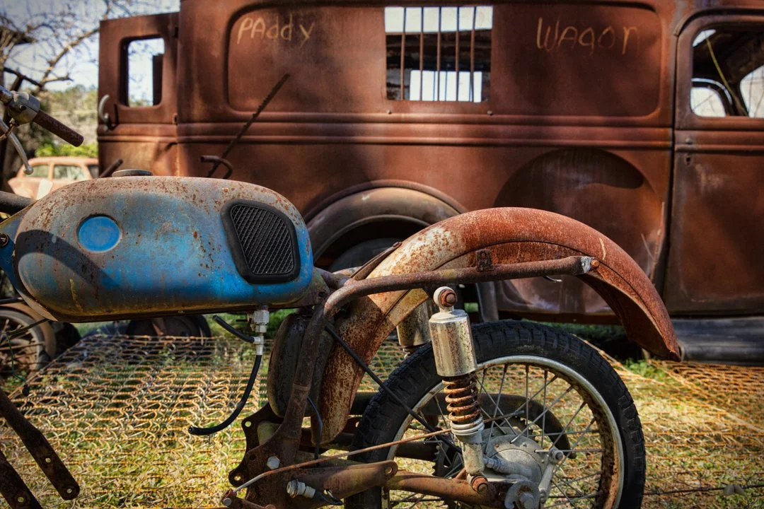 rusty old motorcycle
