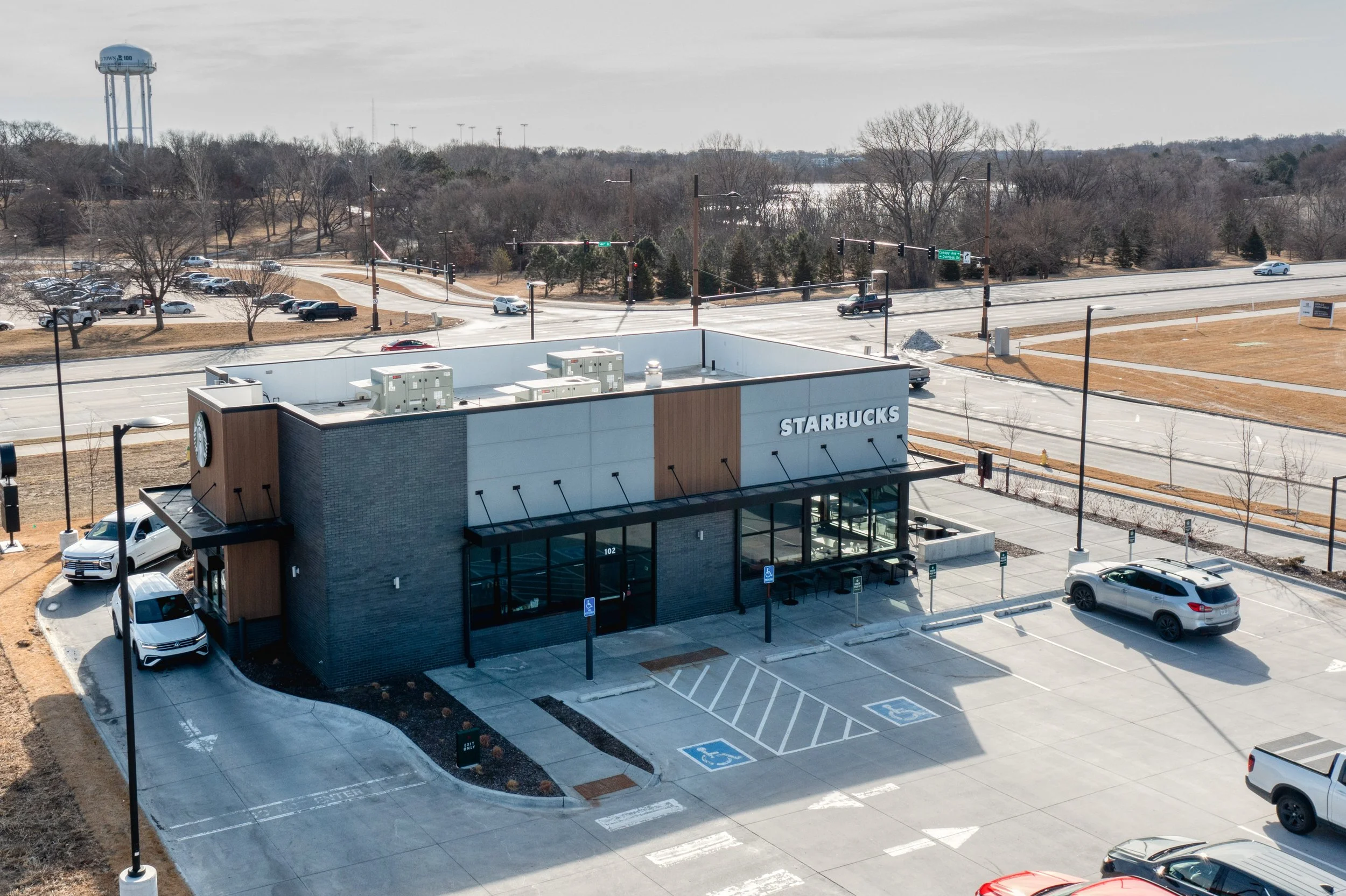 Aerial photograph of Starbuck location