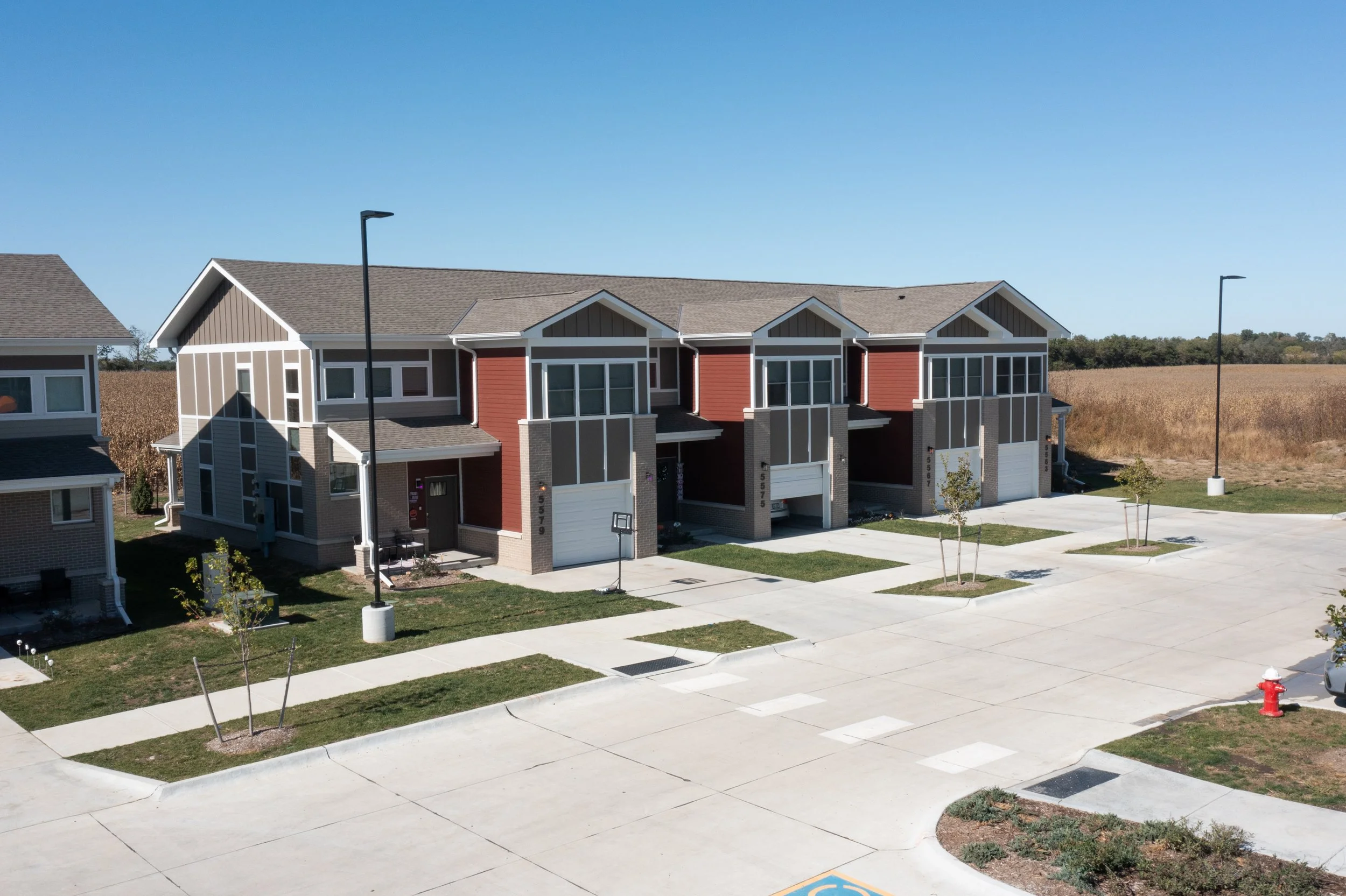 Aerial photograph of multi family living