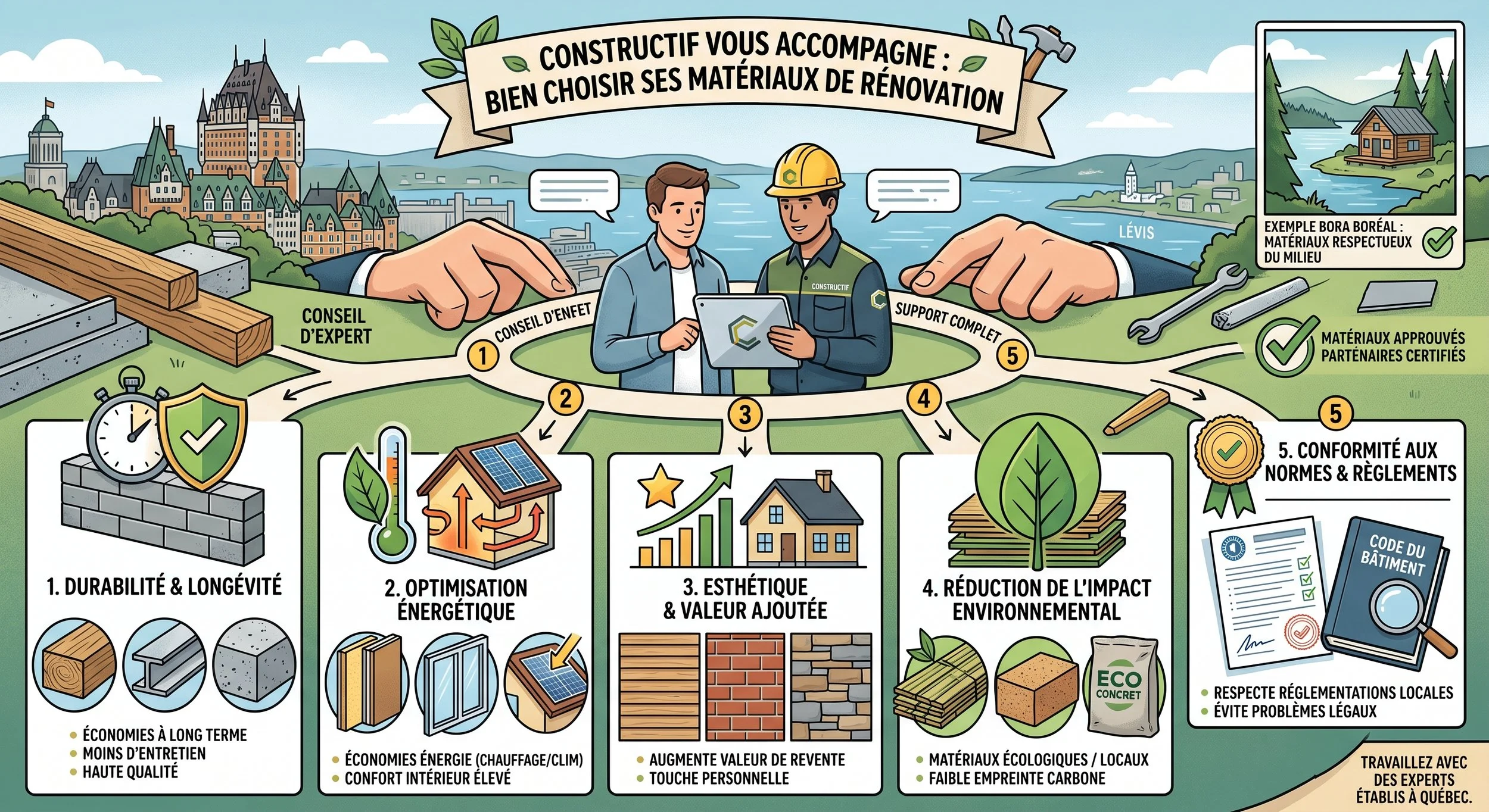 Bien choisir ses matériaux et comment Constructif vous accompagne.