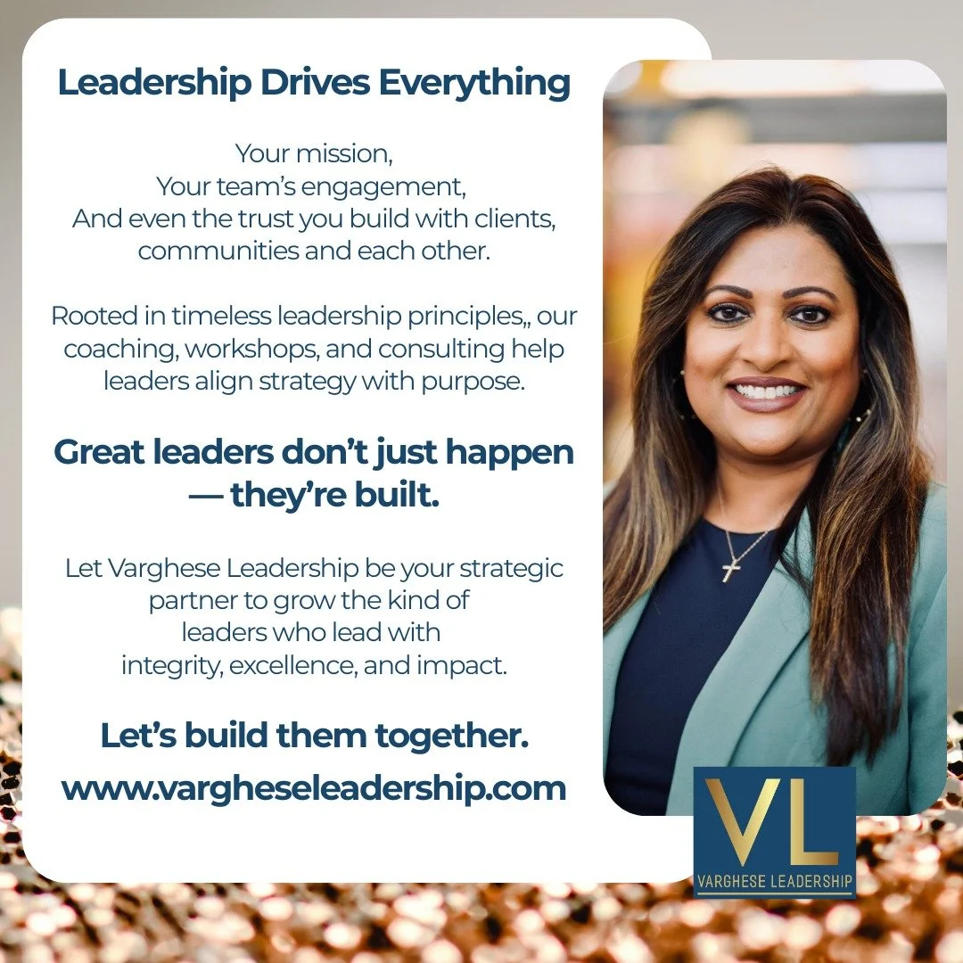 Feeling incredibly grateful&mdash;our 2025 calendar is filling up fast!

If you&rsquo;re looking to bring Varghese Leadership to your team or organization, now&rsquo;s the perfect time to schedule for 2026.

Let&rsquo;s build leaders together&mdash;o