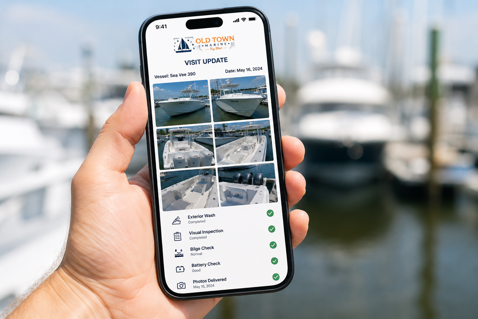 phone with boats