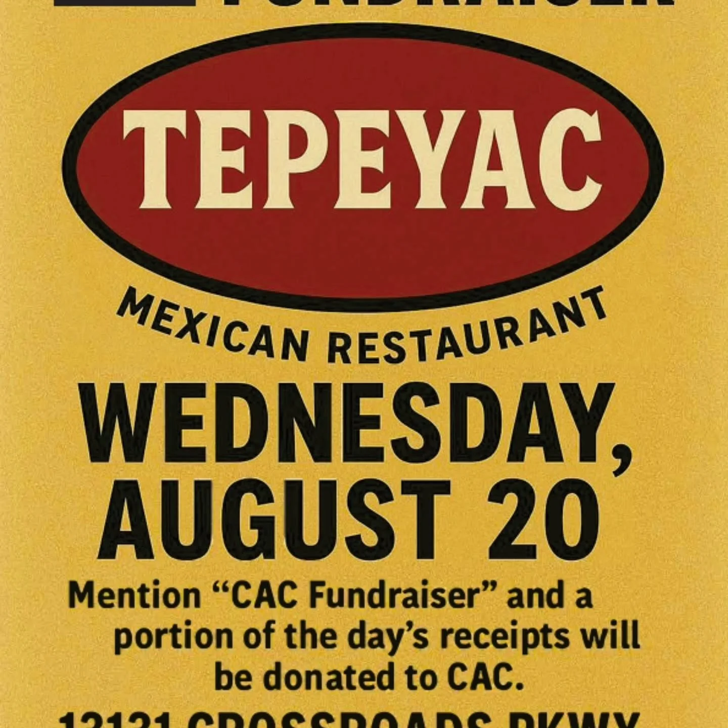 This is our annual fundraiser and we'd LOVE to see you there! Tepeyac is open 11am to 8pm and will give CAC part of ALL receipts on August 20--just be sure to mention that you're there for Clean Air!