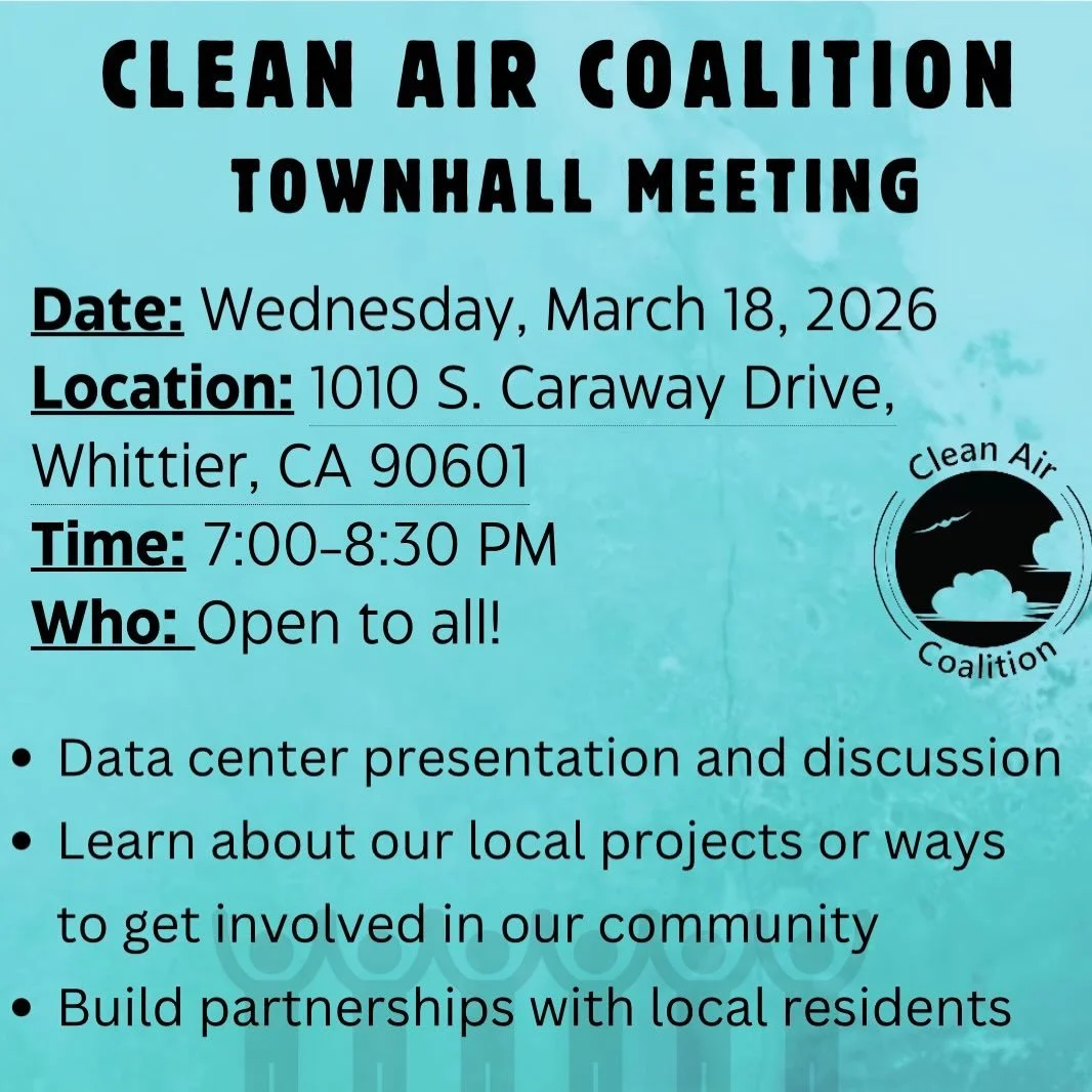 Join CAC. Come learn about data centers and the local toxic battery smelter. #ShutDownQuemetco #nodatacenters #nomasplomo #cleanairnow #environmentaljustice @sgvprogressiveaction
