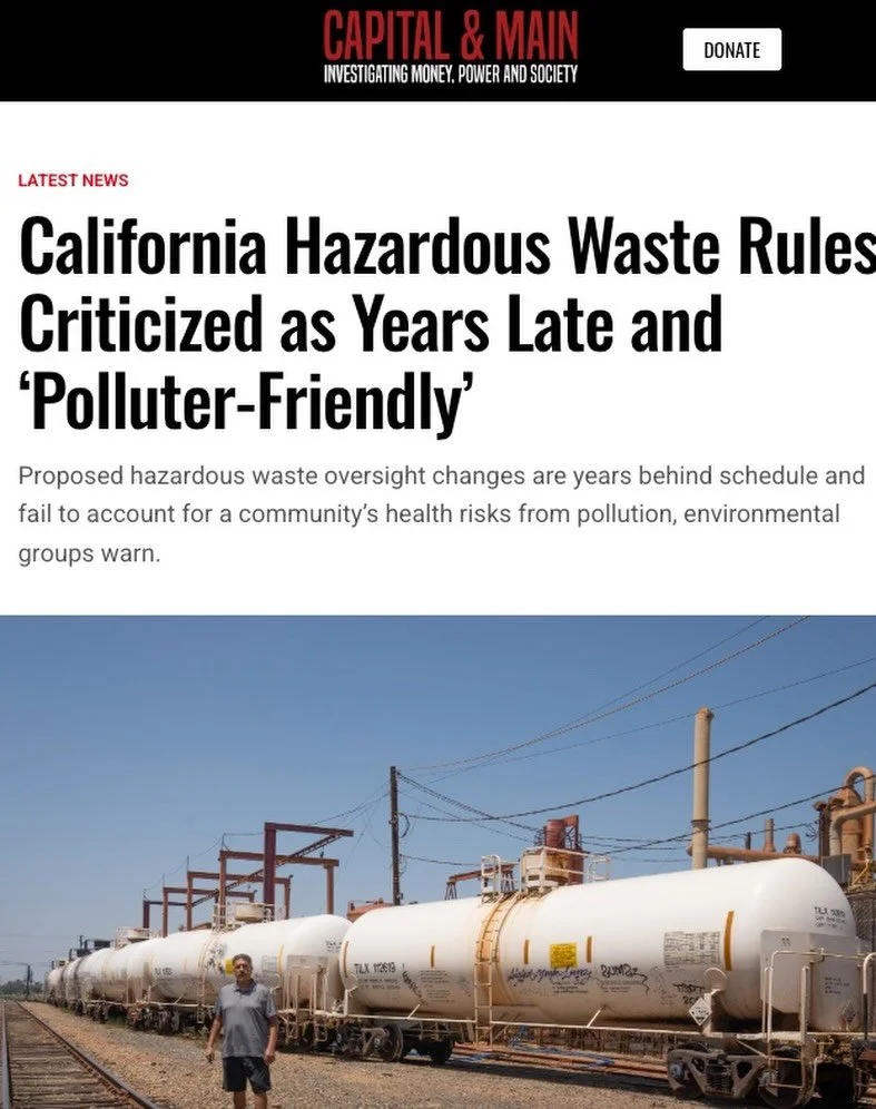 Thank you @capitalandmainnews and Dan Ross for the coverage of cumulative impacts in California, our ej work and partnership with @neighborsagainst, and our community-led ground truthing project. 

&ldquo;But environmental justice groups said the dep