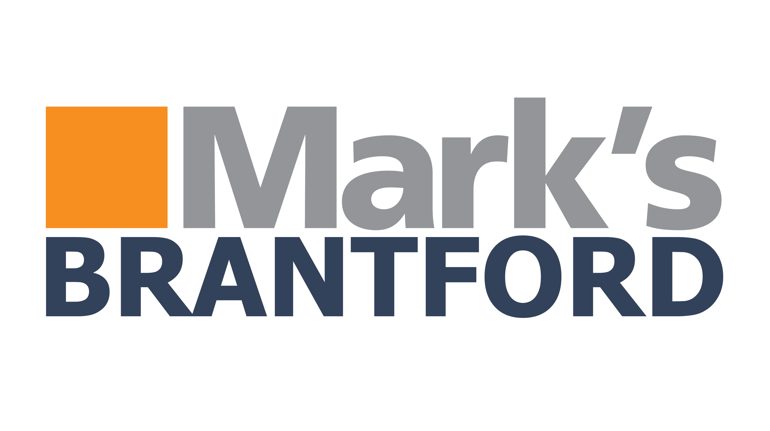 Logo for Mark's Brantford who trusts Evie Tavares' copywriting in Brantford Ontario.