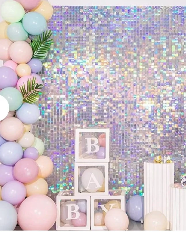 Multi-Color Shimmer Backdrop 6x6' - $70