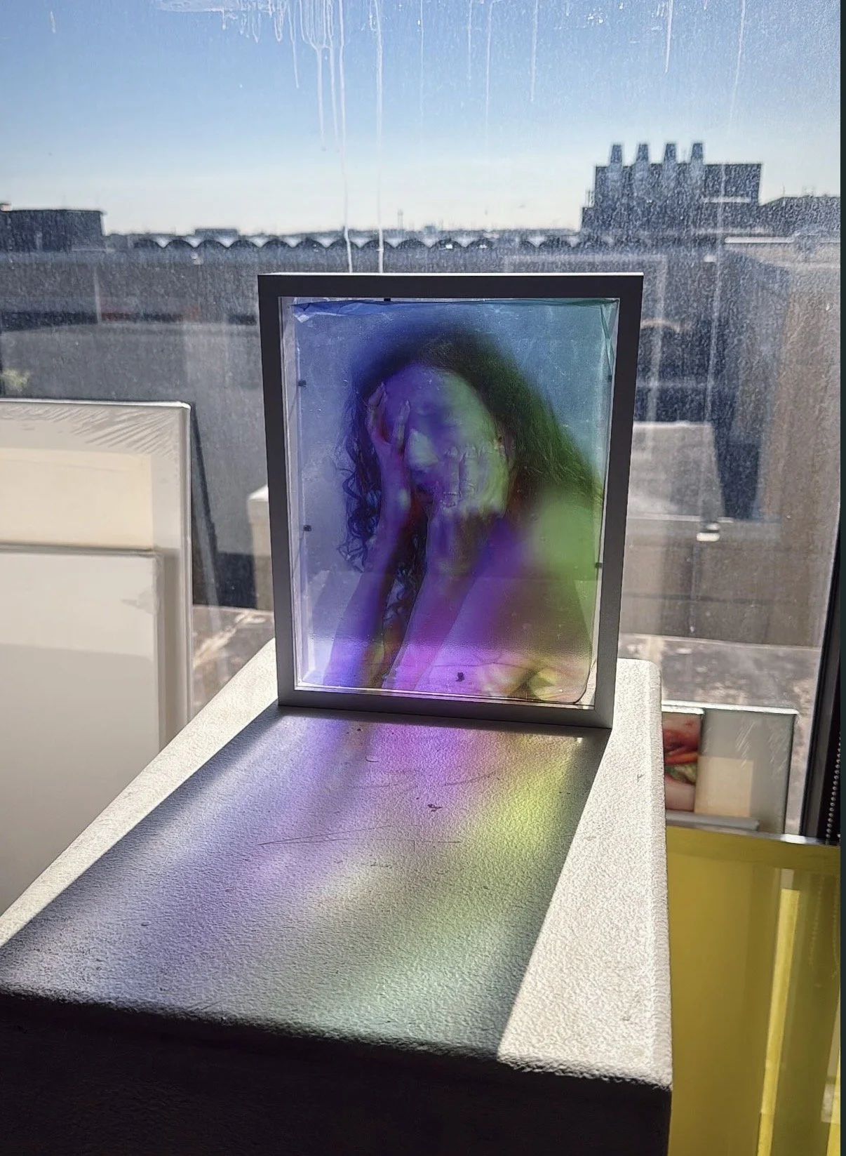 Undefined | Layered Water Decal Transparency
Mounted in Shadowbox | Fall 2025