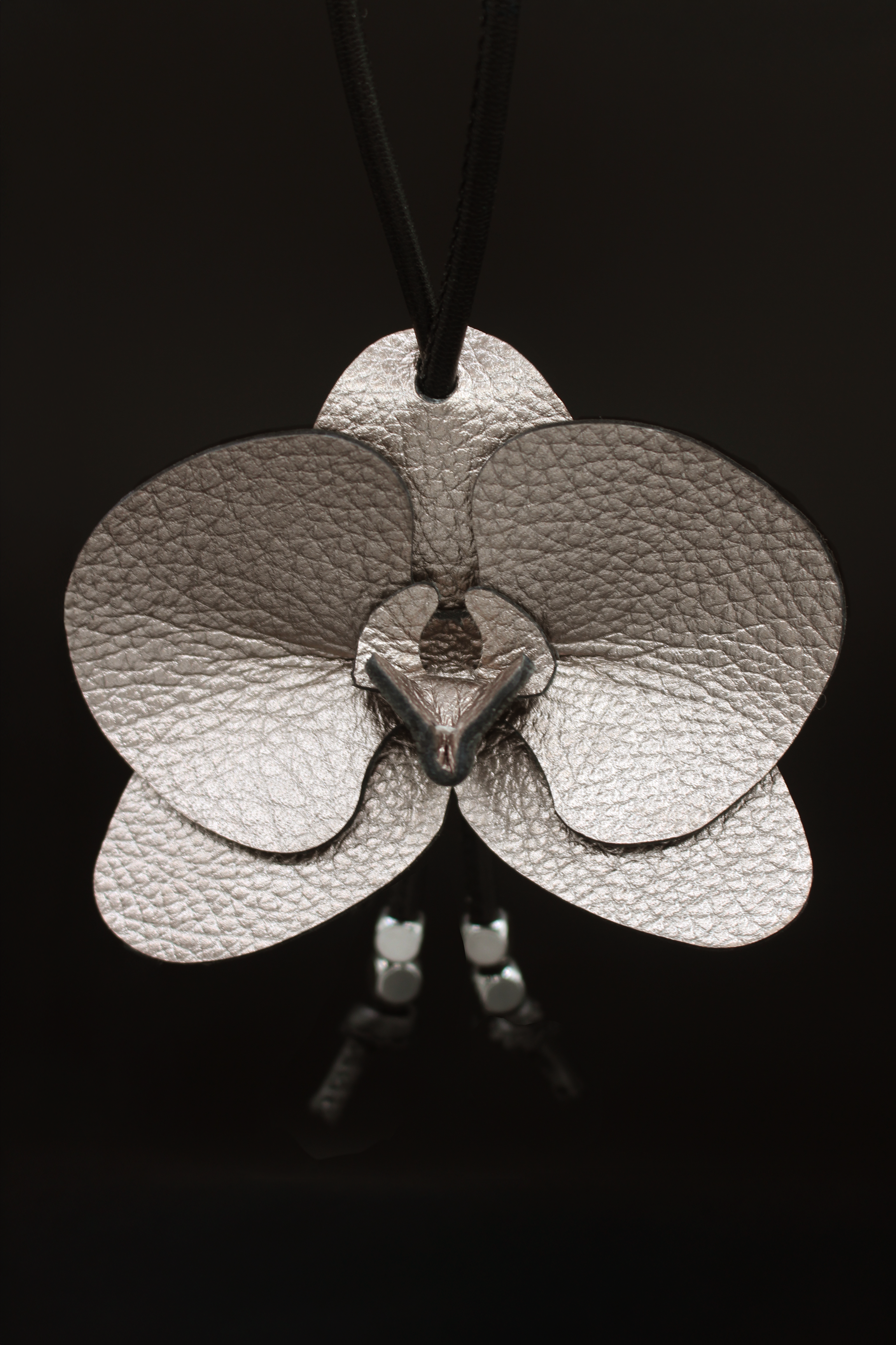 Silver Flake Orchid Charm