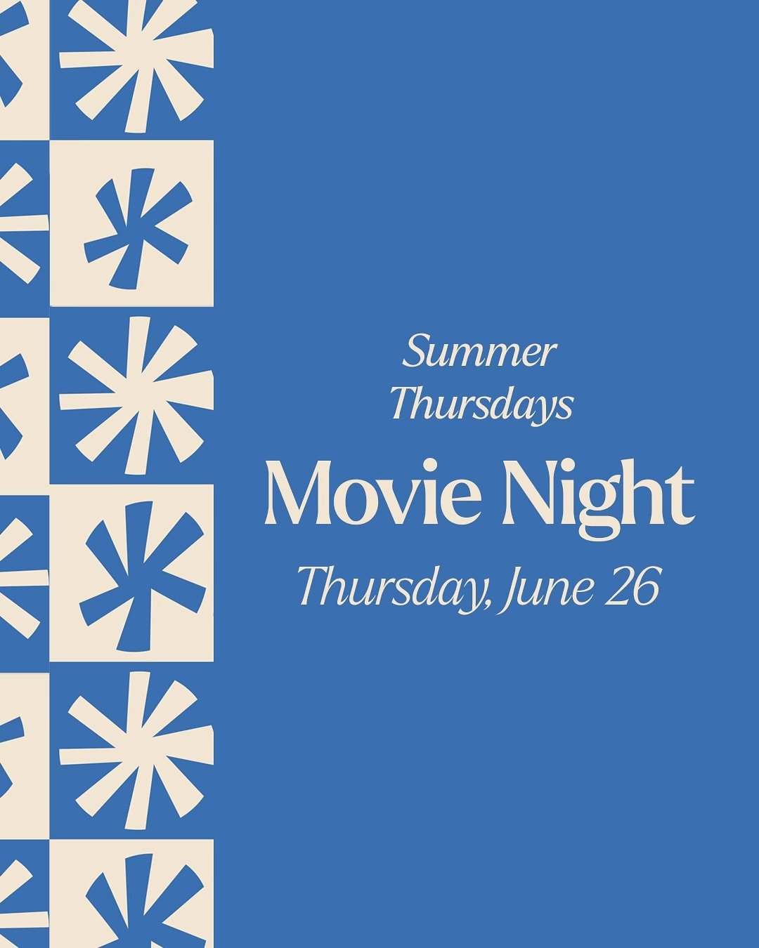 Movie night next week! 
🎥 Pick your movie (free showings)
🍿Pick your snacks ($5 each snack pack)
See you Thursday, June 26! 

Everyone&rsquo;s invited! Kids, husbands, neighbors, friends, strangers, cousins!