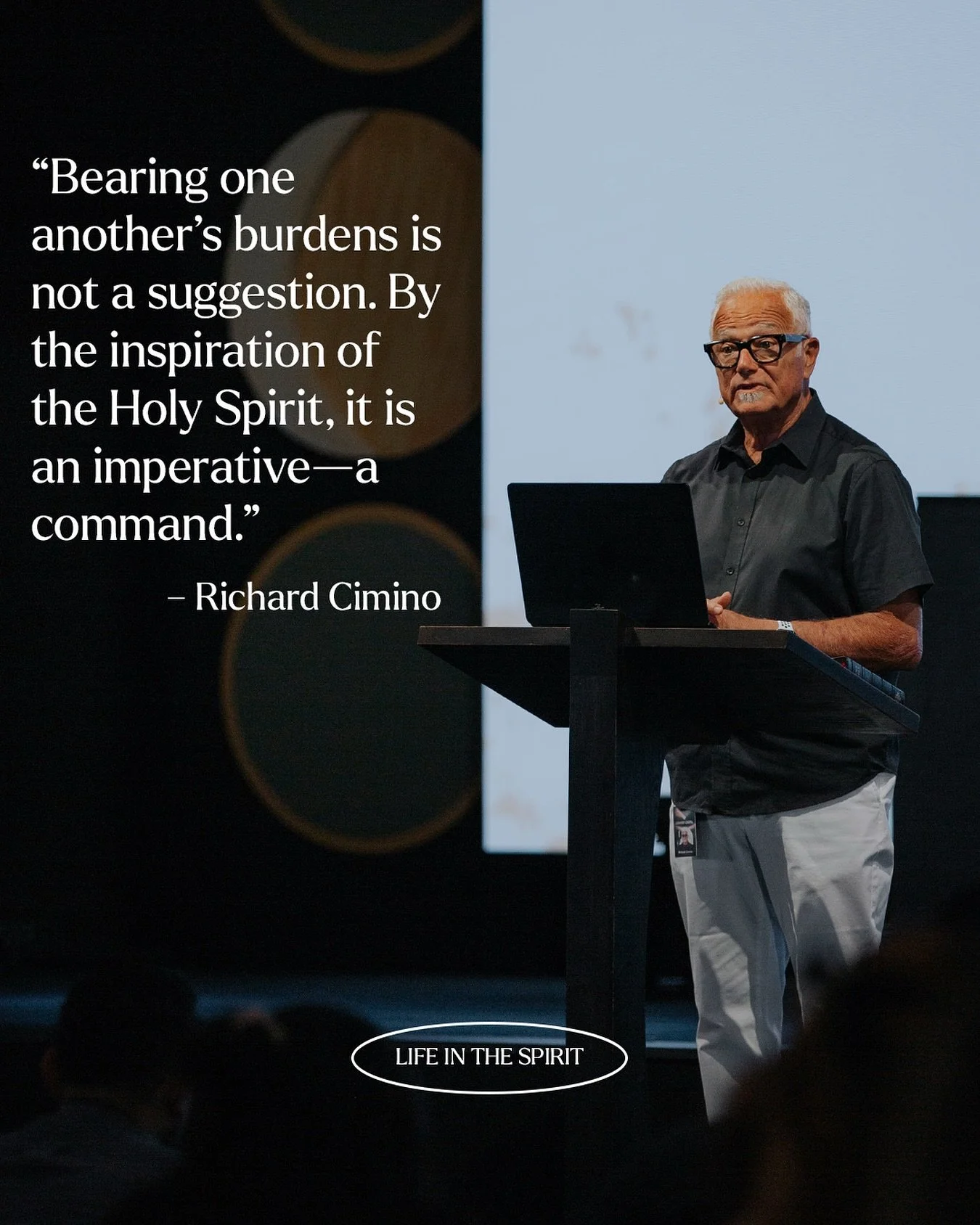 We are still reflecting on Richard Cimino&rsquo;s message from this past weekend. 

The Spirit changes us to the core:

&bull; It reshapes how we see people&mdash;and how we treat them.
&bull; It teaches us to see the wounded, the broken, and the sea