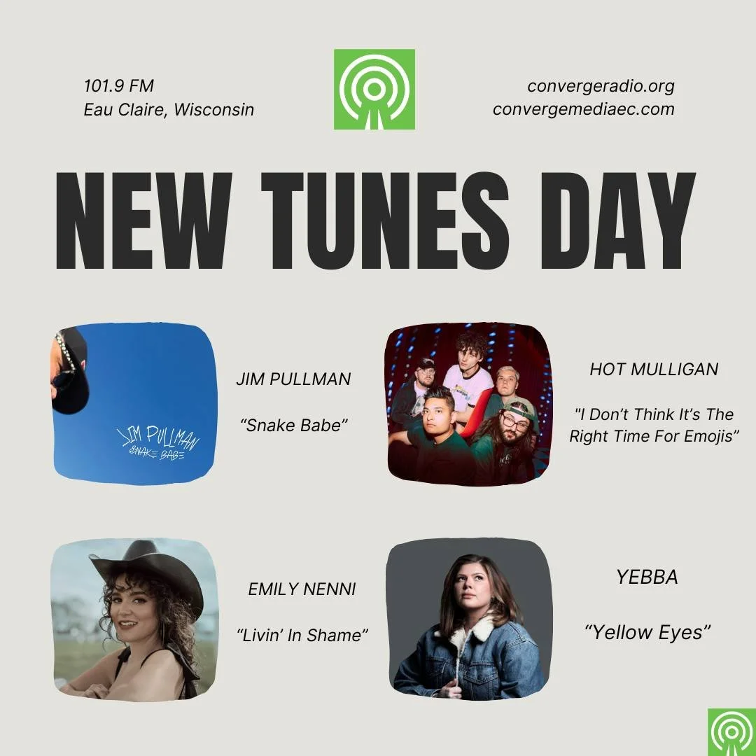 Tuesday is New Tunes Day right here on Converge Radio- when we play nothing but brand new tunes.  We put our ears to the Universe and bring you some of the best new music we can find, each and every week.

Here's some highlight for this week- includi