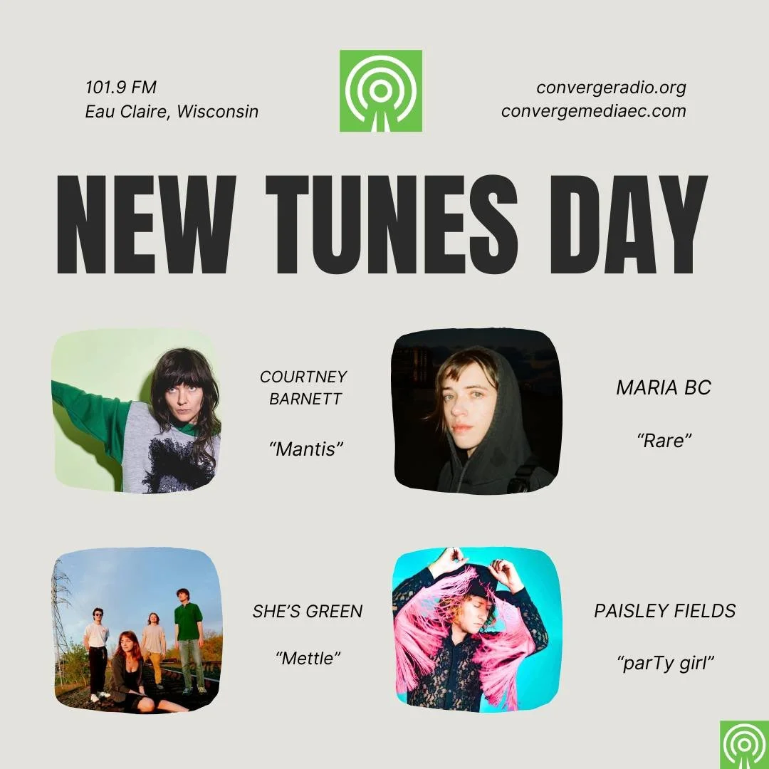 Every Tuesday afternoon- New Tunes Tuesday hits our airwaves- here's just some of the brand new music we think you'll want to hear!

101.9 FM in Eau Claire, convergeradio.org from anywhere in the world!