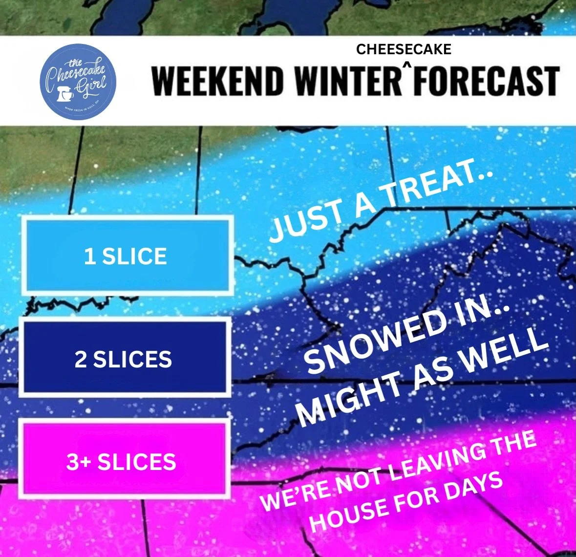 We know you&rsquo;re running to the grocery store for bread and TP&hellip;stop by TCG for the other essentials❄️🍰😅

$5 slices all day at all locations - stock up!!

Inspo from @columbuslibrary 🔥