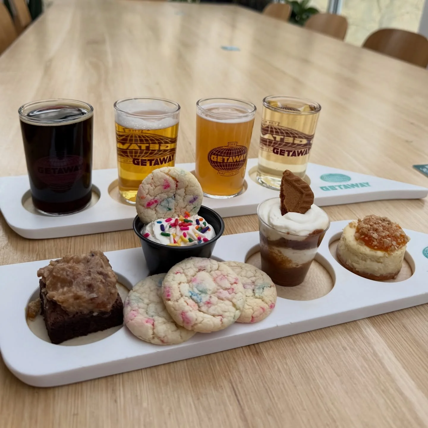 Think 4 course meal - but dessert🥰 we are pairing more than cheesecake with @getawaybrewing tonight 5-8pm! We will have a handful of extra tickets available at the door &amp; you can still order tickets online now through the link in our bio! 

🥥Ge