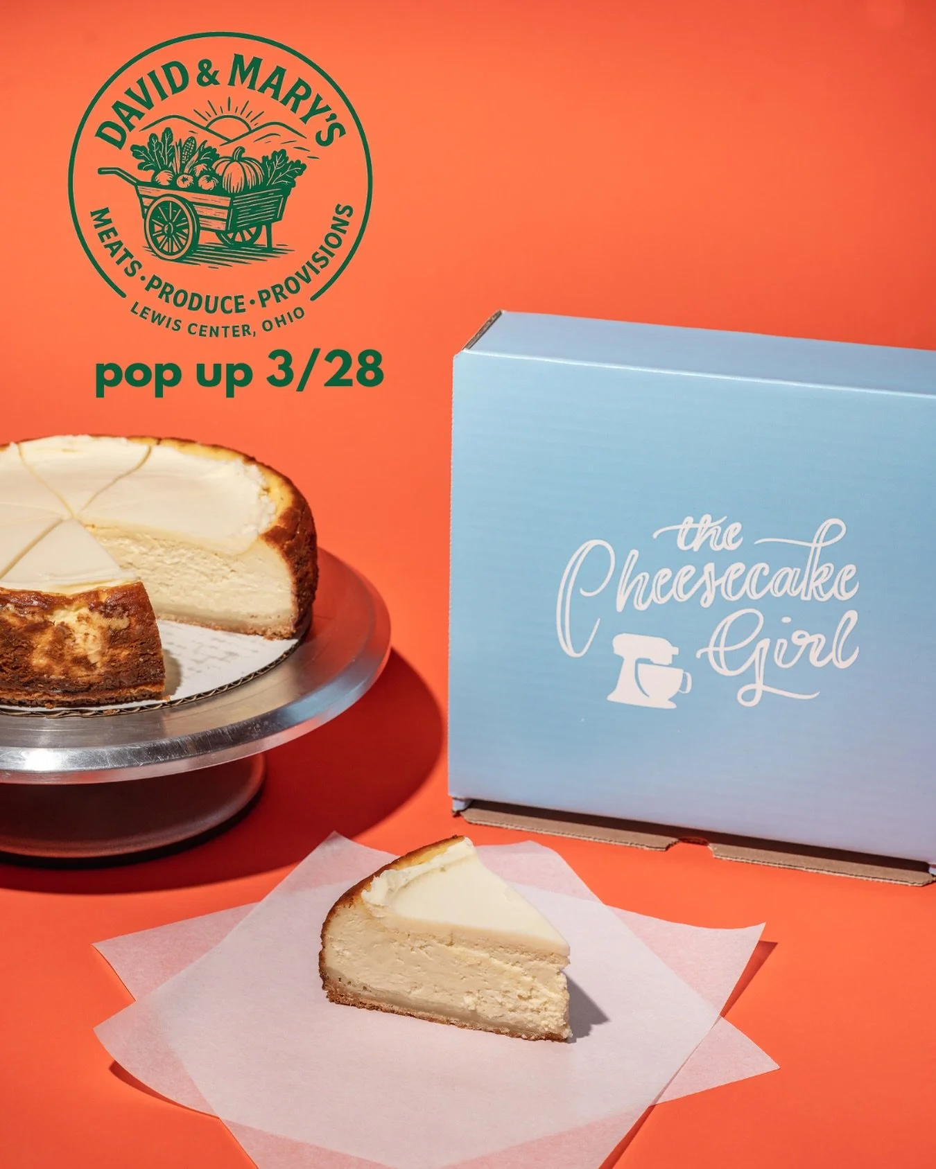 Hey Lewis Center! we are headed out your way for a pop up next Saturday, March 28th from 10am - 1pm!
we will have mini cheesecake 4 packs, cheesecake jars, cheesecake slices &amp; cookie sandwiches! 

If you&rsquo;d like to pre order any items from o