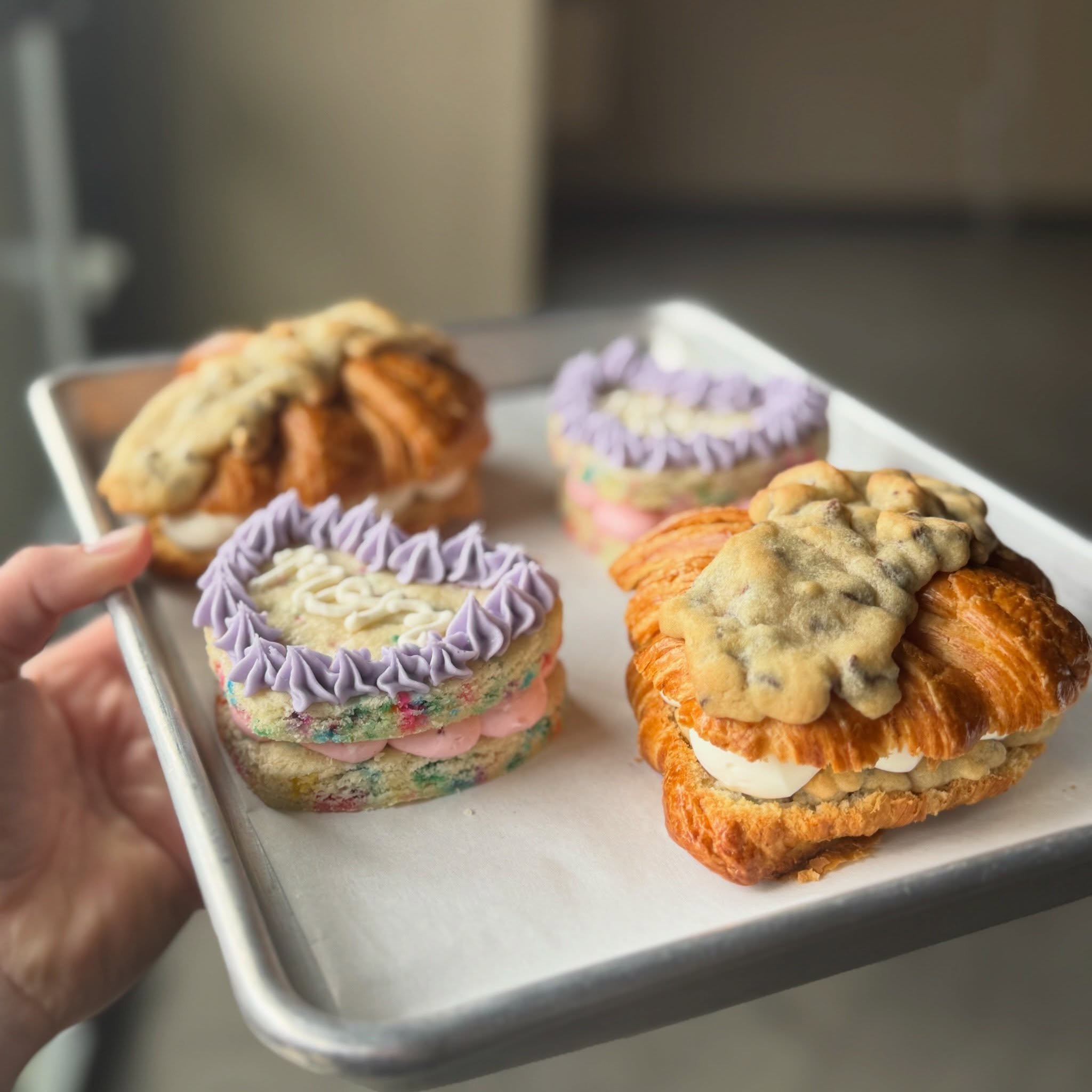 🍪Chocolate Chip Cookie + 
🍰Cheesecake + 
🥐Croissant

she&rsquo;s baaaaaaaack - coming Mother&rsquo;s day weekend to all locations and available for pre order in our Mother&rsquo;s Day Boxes online!

We are using @lachatelaineohio butter croissants