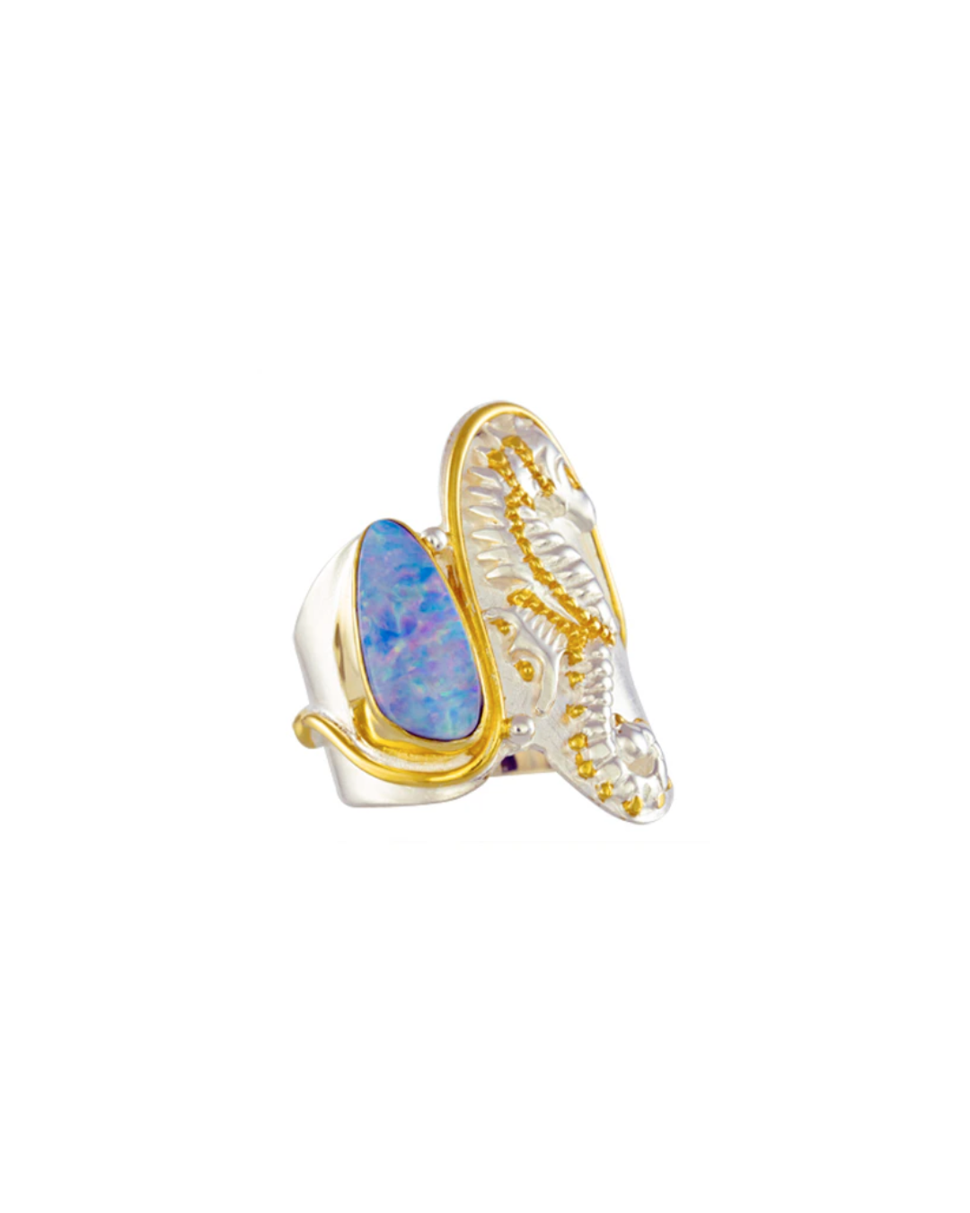 Opal Seahorse Ring