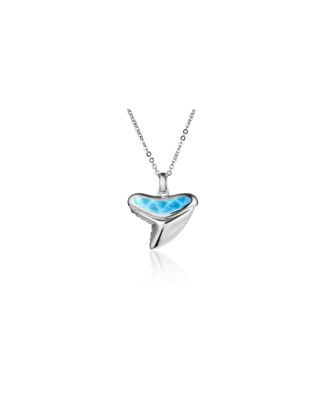 SS Larimar Shark Tooth Pendant
