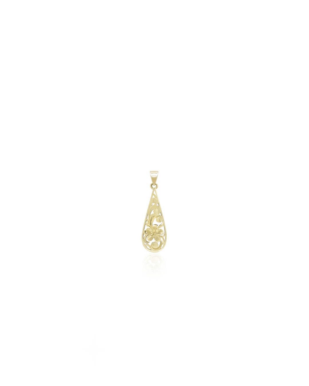 Plumeria Teardrop Pendant