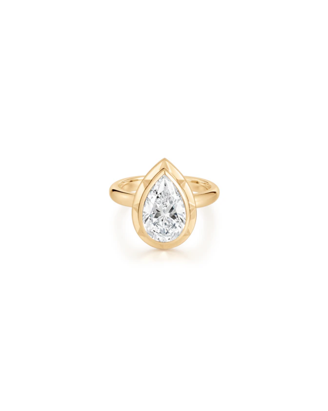 LAB DIAMOND PEAR SHAPE BEZEL ENGAGEMENT RING