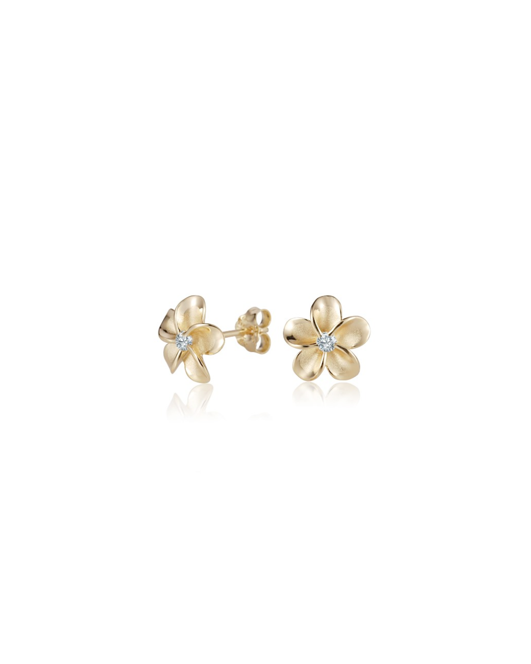 14K Plumeria Earrings