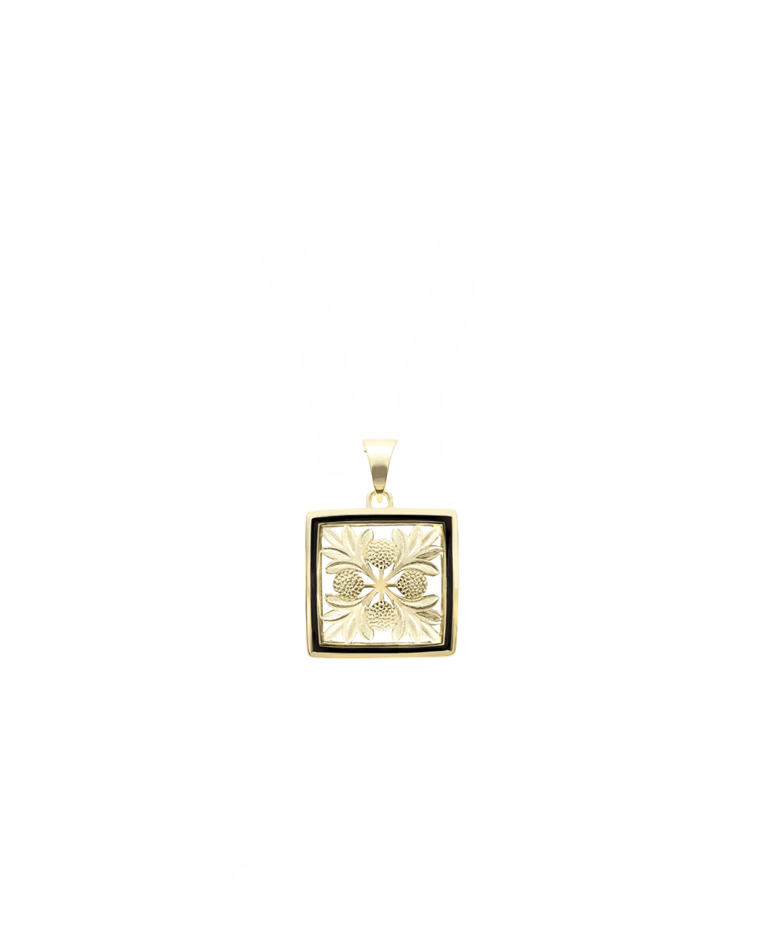 Quilt Breadfruit Pendant with Enamel