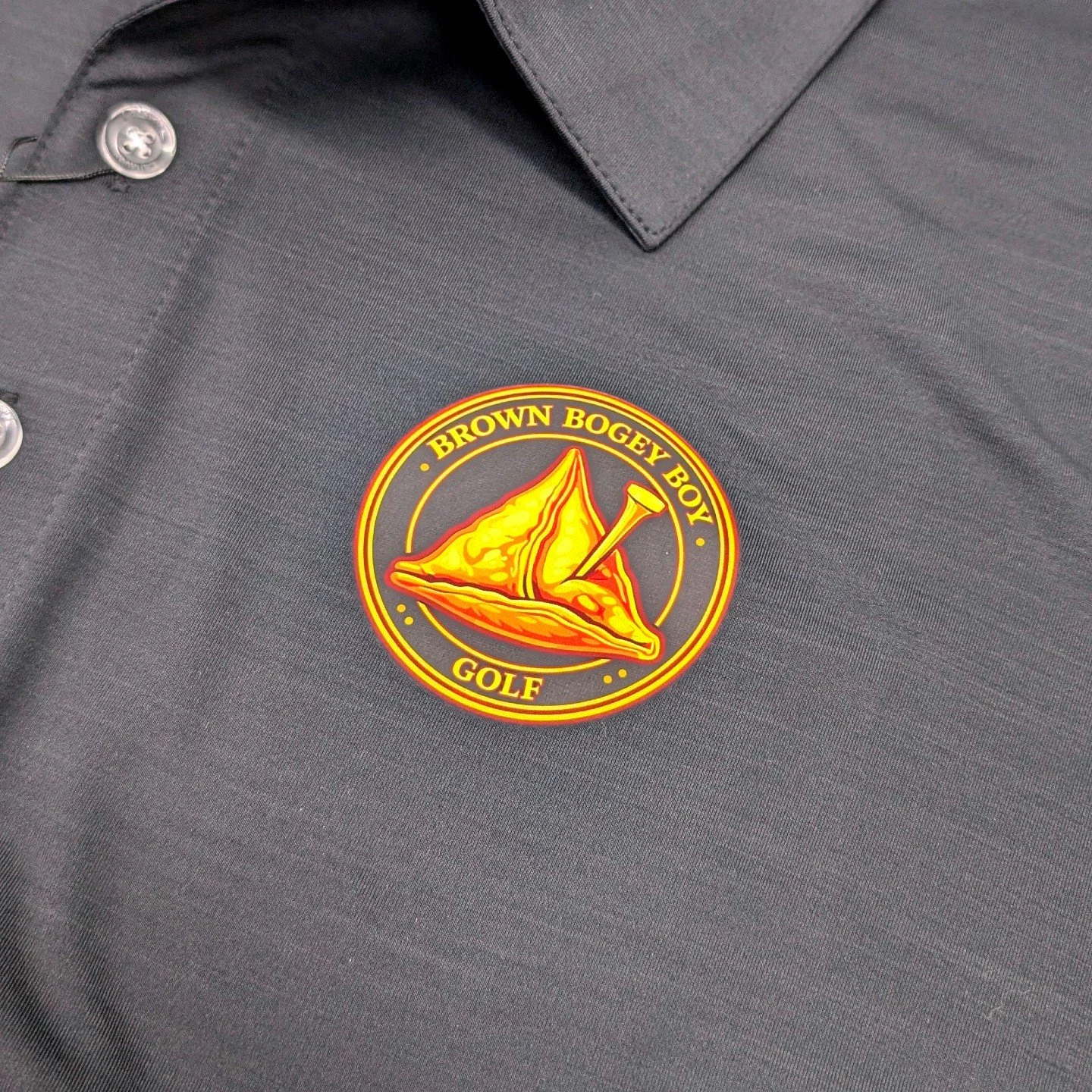 Brown Bogey Boys need love too. 🏌🏽&zwj;♂️🔥

Clean chest hit. Bold colour. Premium finish.
Because even the bogey boys deserve tour-level drip.

Custom logos applied with precision &mdash; perfect for golf tournaments, teams, brands &amp; merch dro