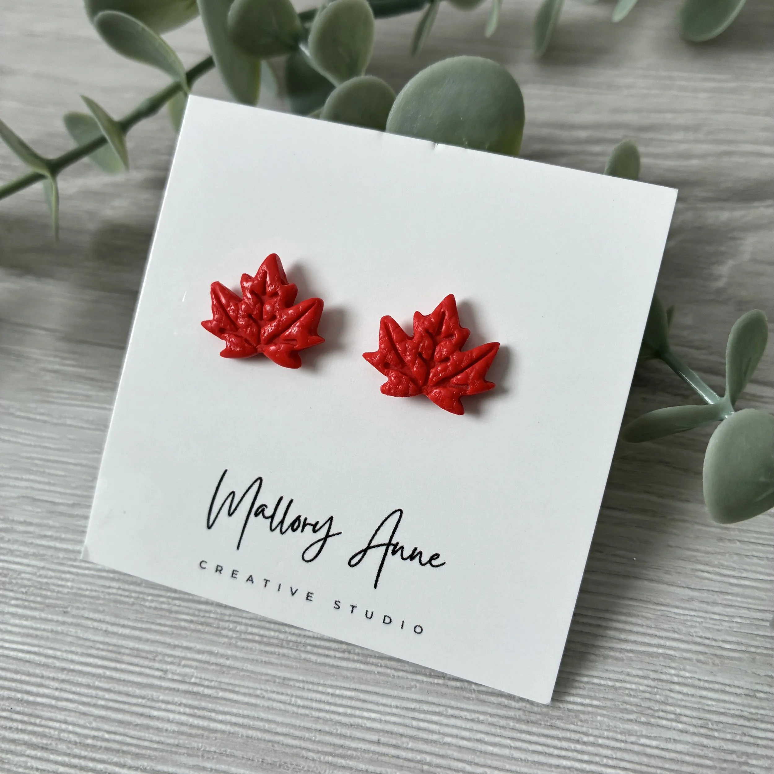 Red Maple Leaf Earrings