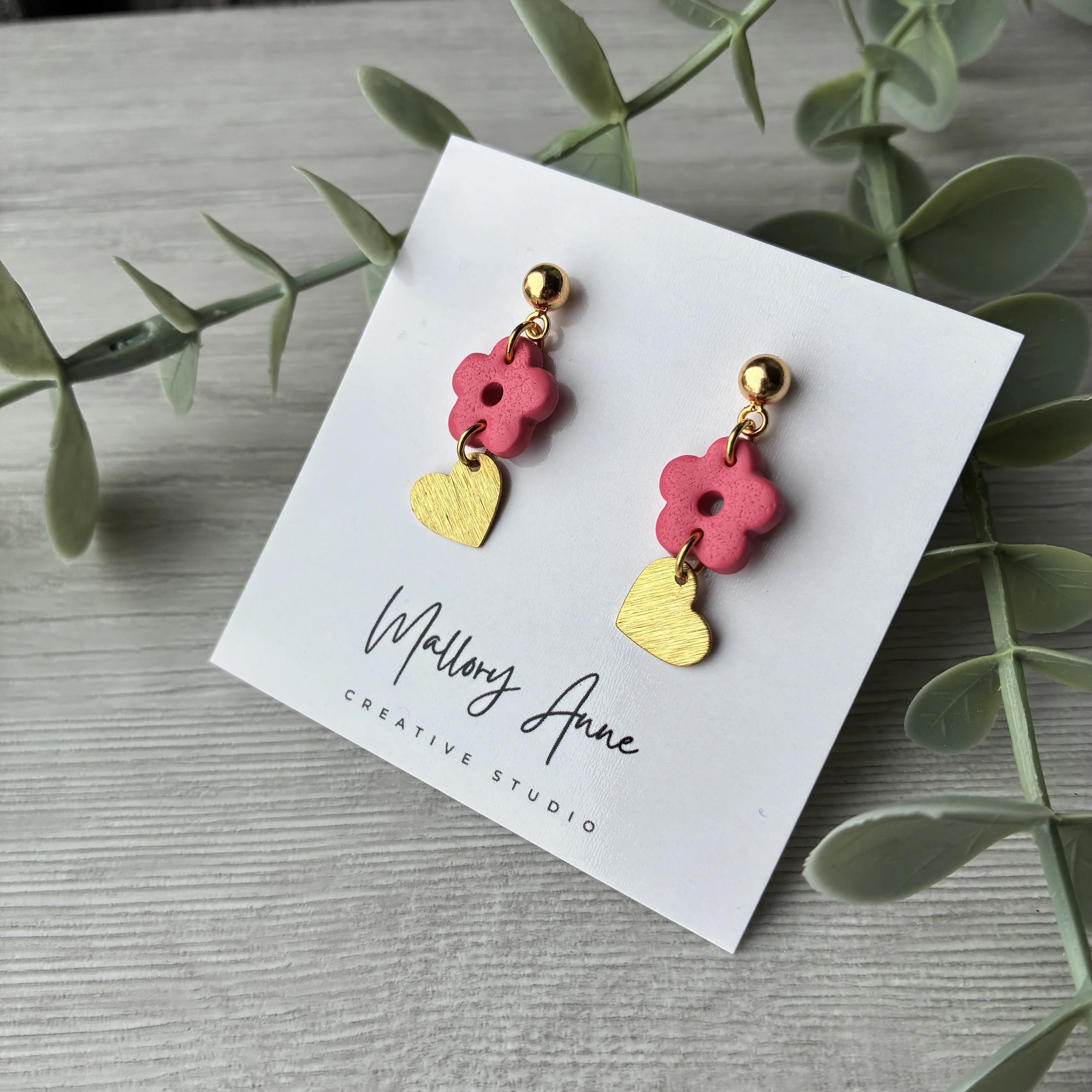 Flower with Heart Charm