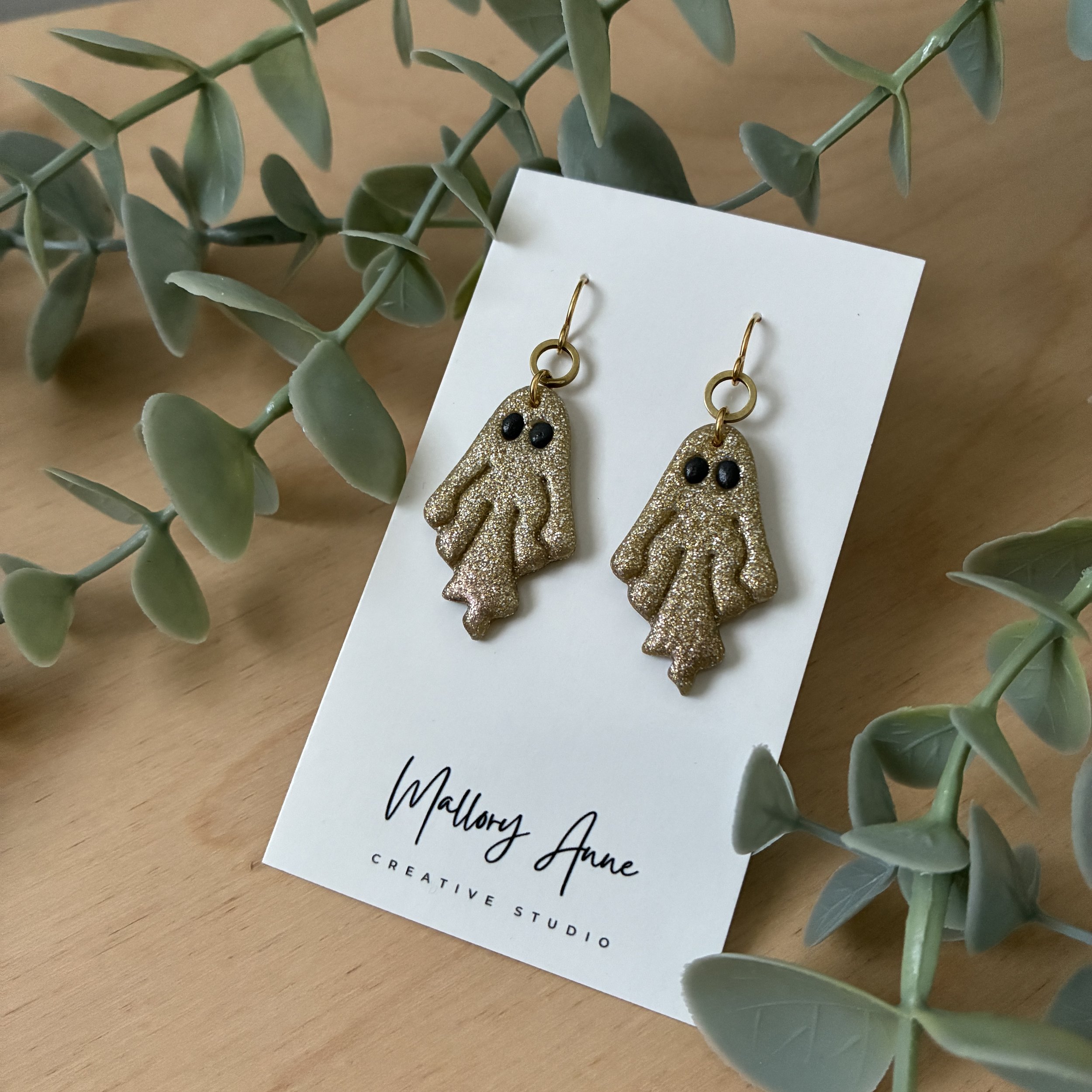 Glitter Ghost Earrings