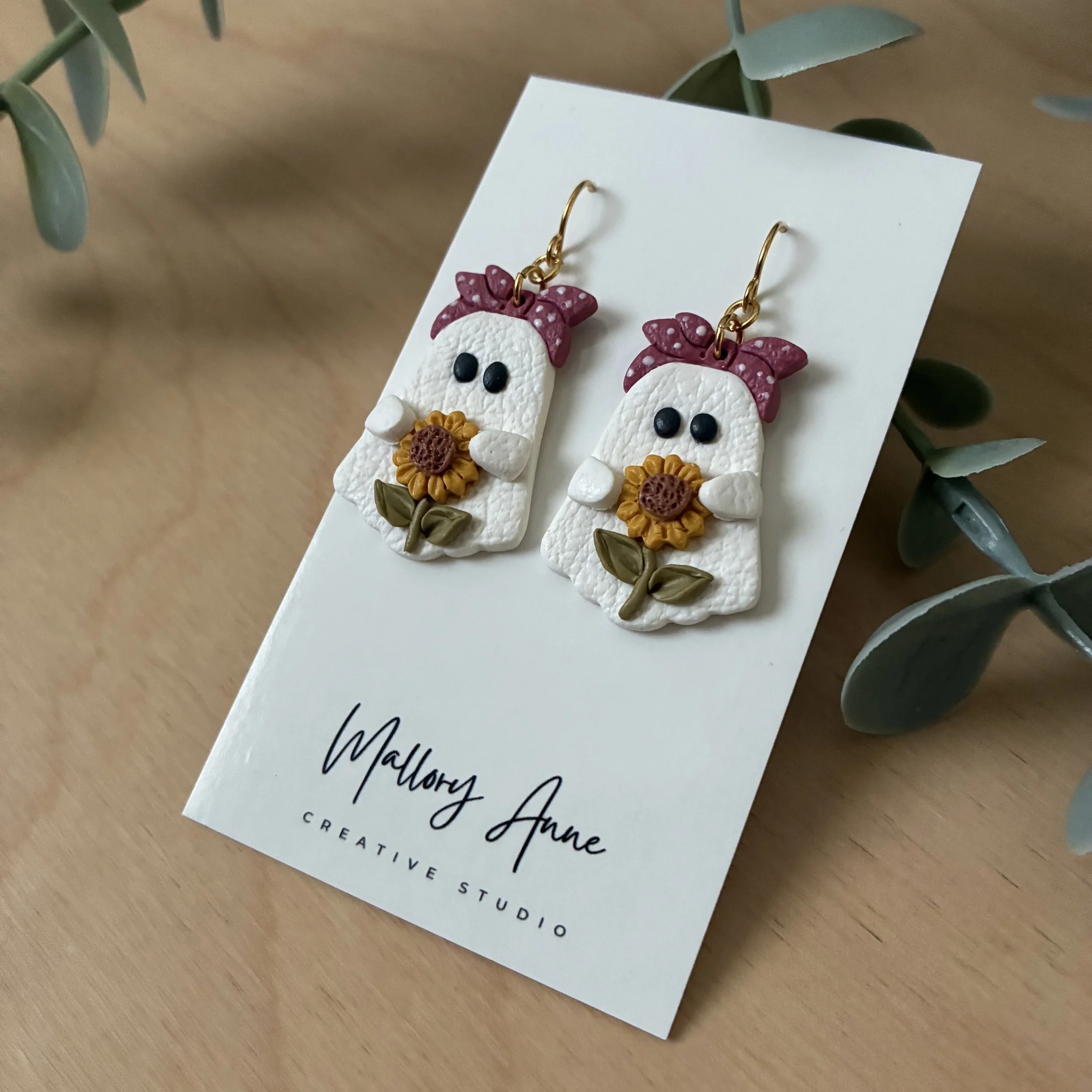 Sunflower Ghost Earrings