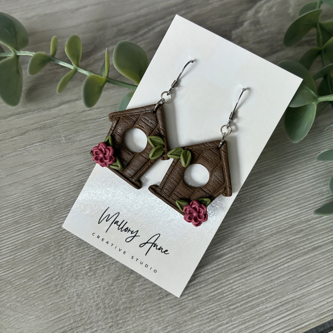 Bird House Earrings