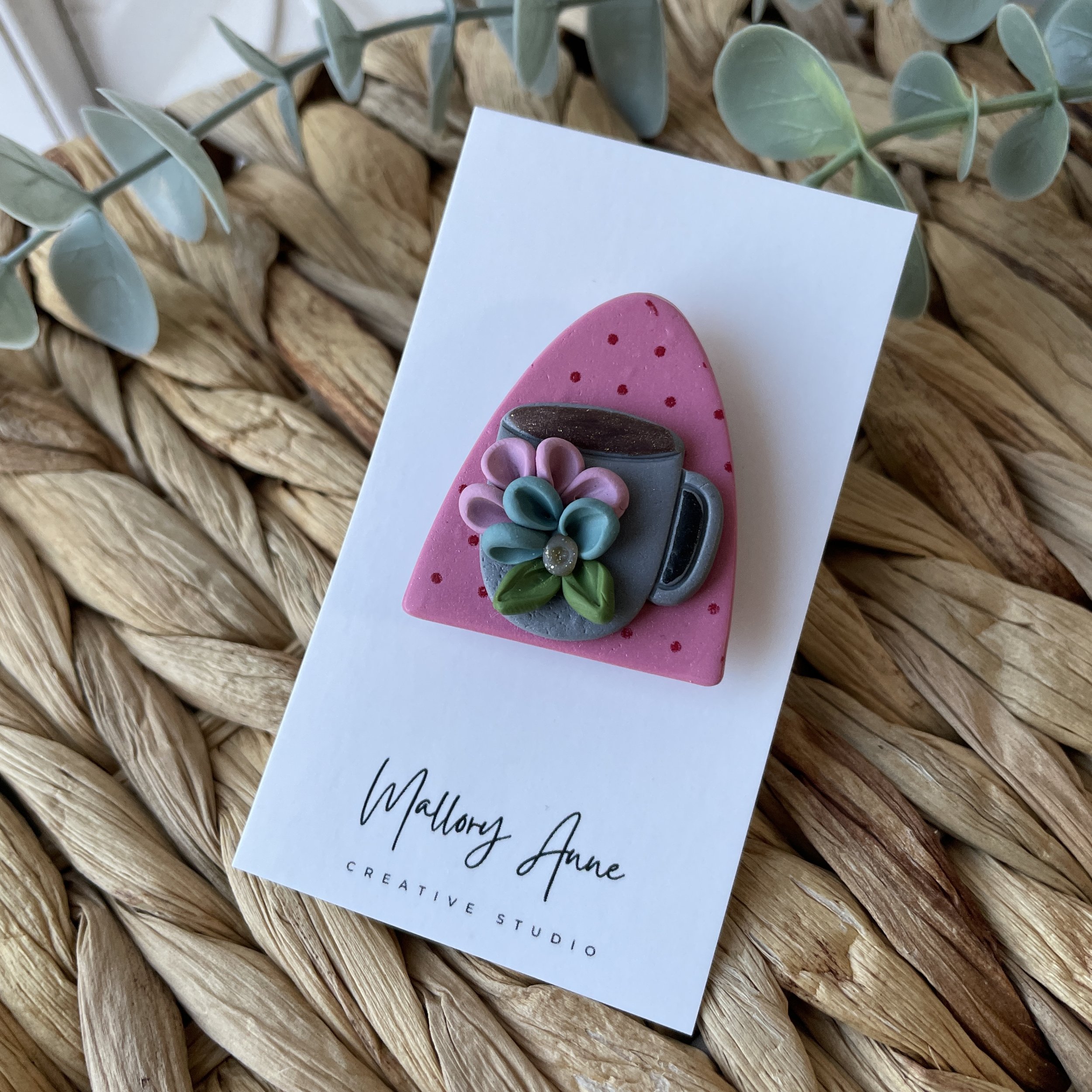 Pink Coffee Mug Magnet