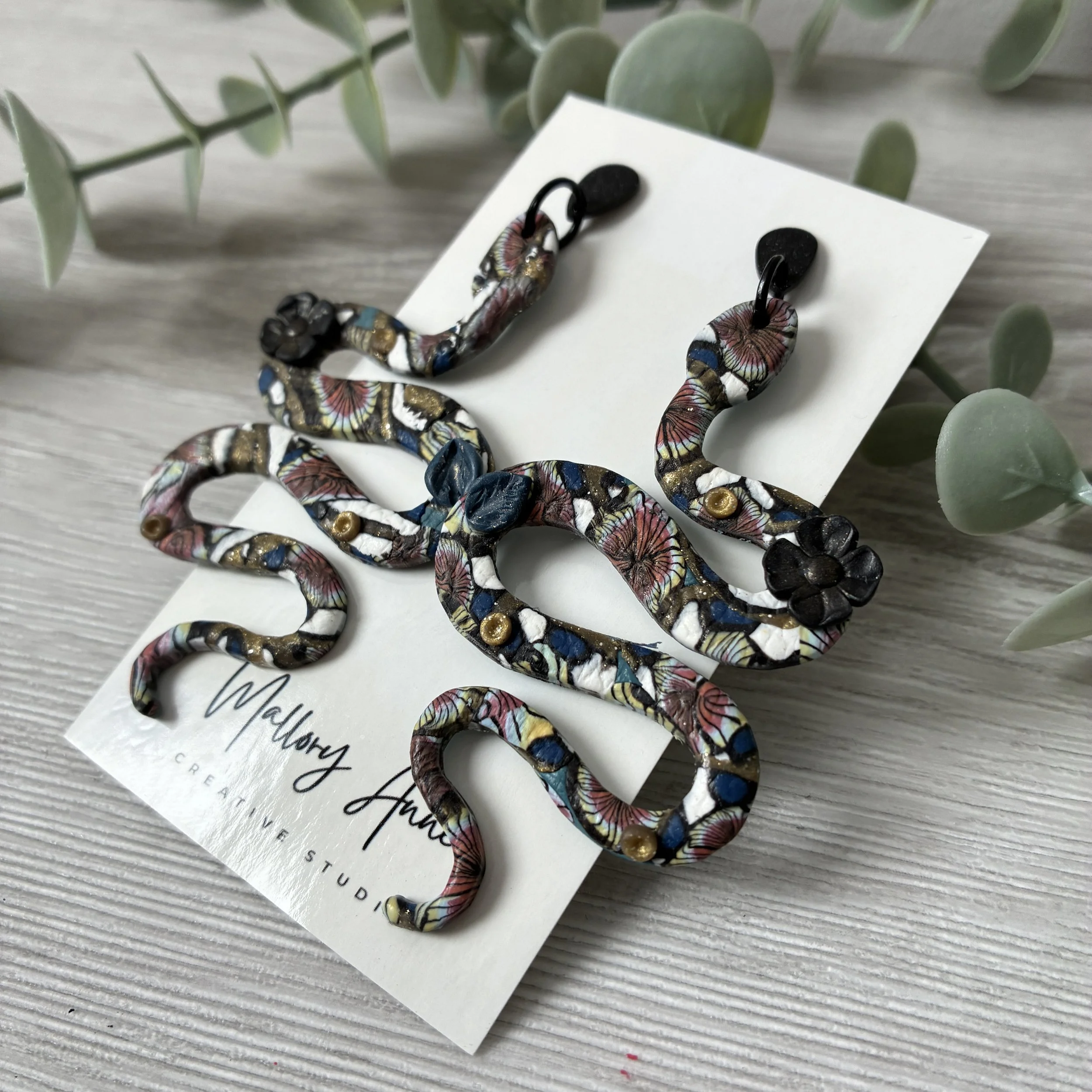 Midnight Snake Earrings