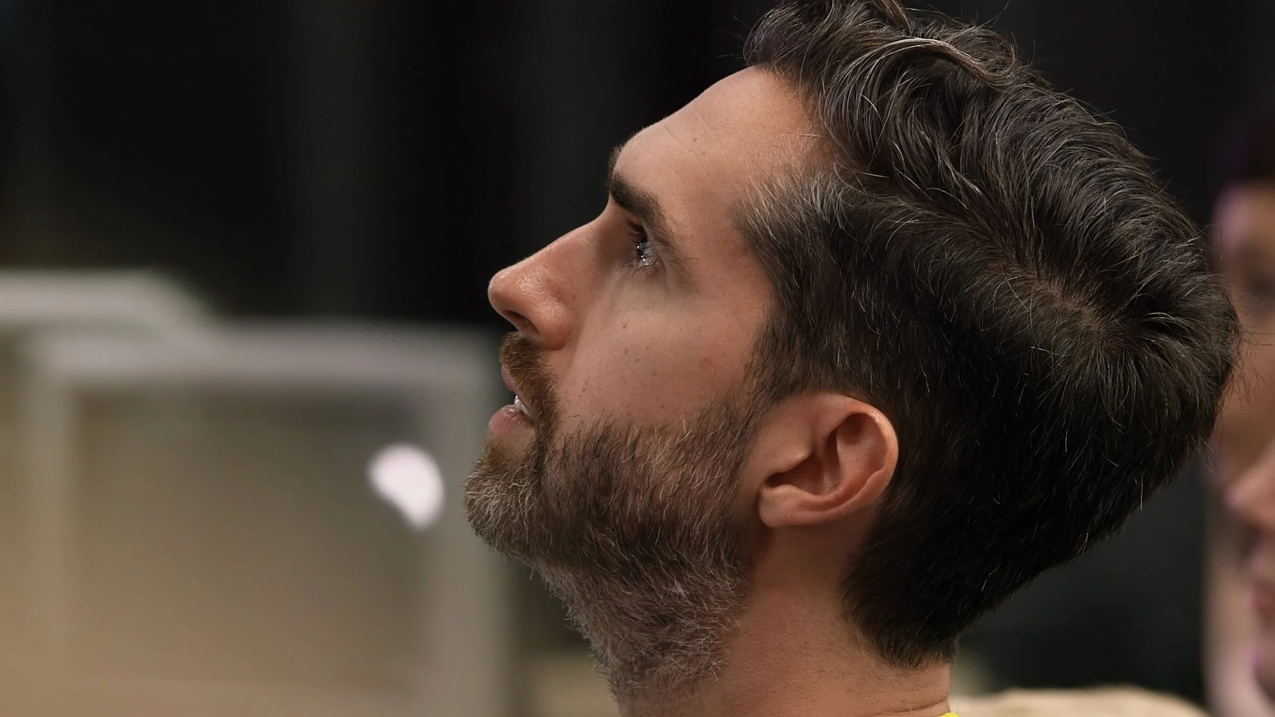 Trey Harrison watches a match.