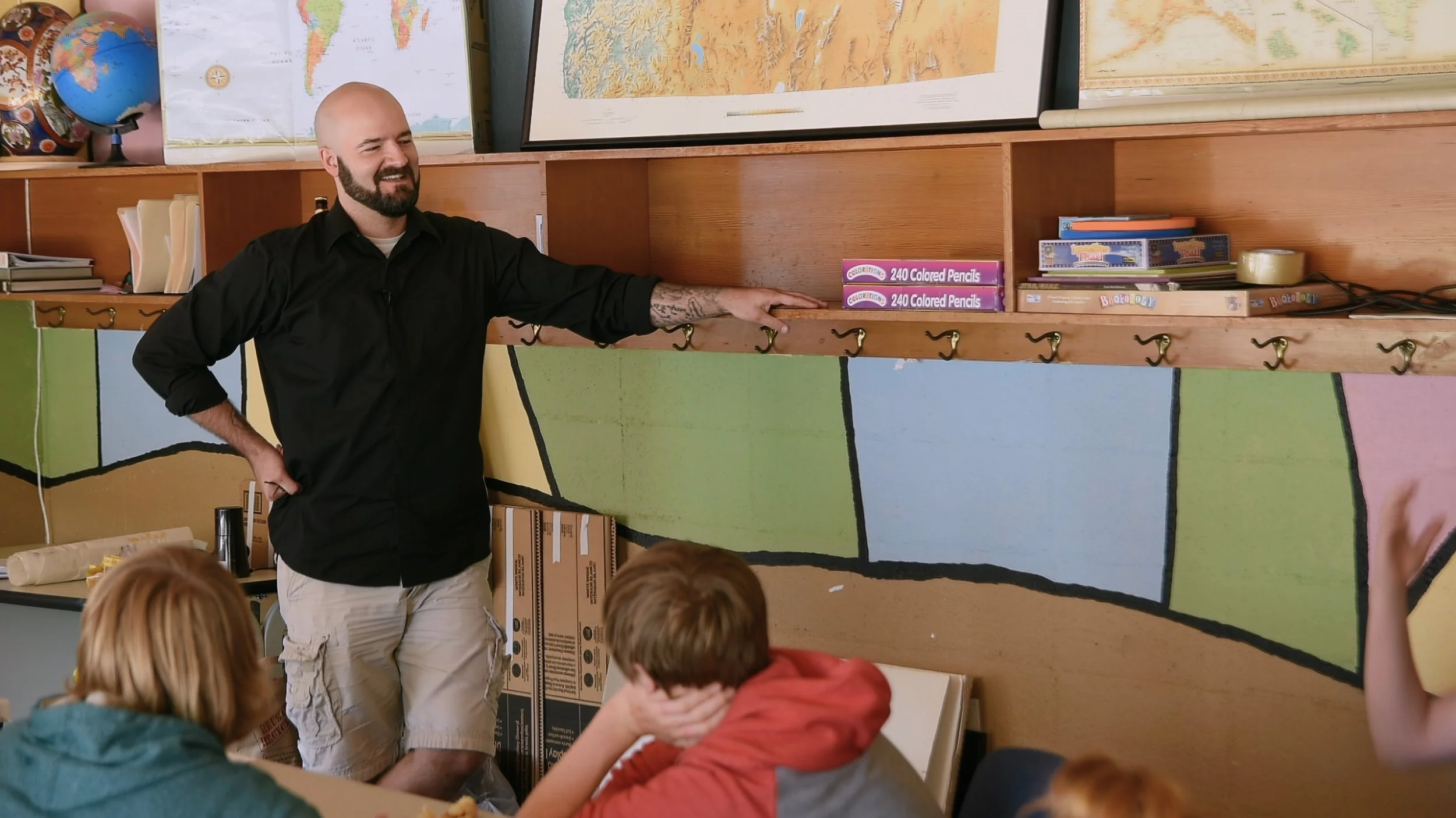 Terry Purcell teaching history (his day job).