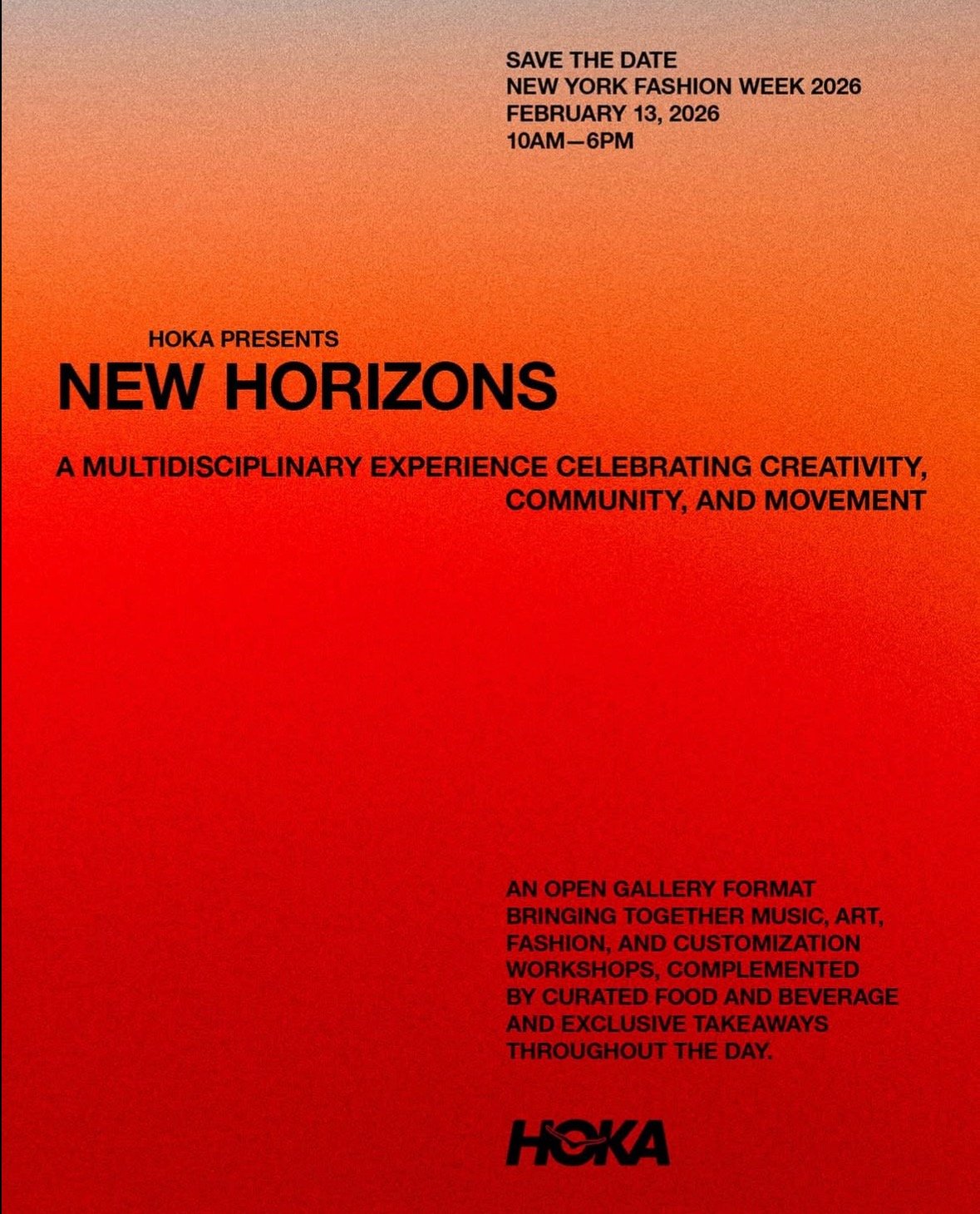 Last February in New York, New Horizons by @HOKA redefined Fashion Week through creativity, community, and movement.
With Industria, the experience came to life as an open gallery of energy, style, sound, and connection.

#HOKA #NewHorizons #Industri