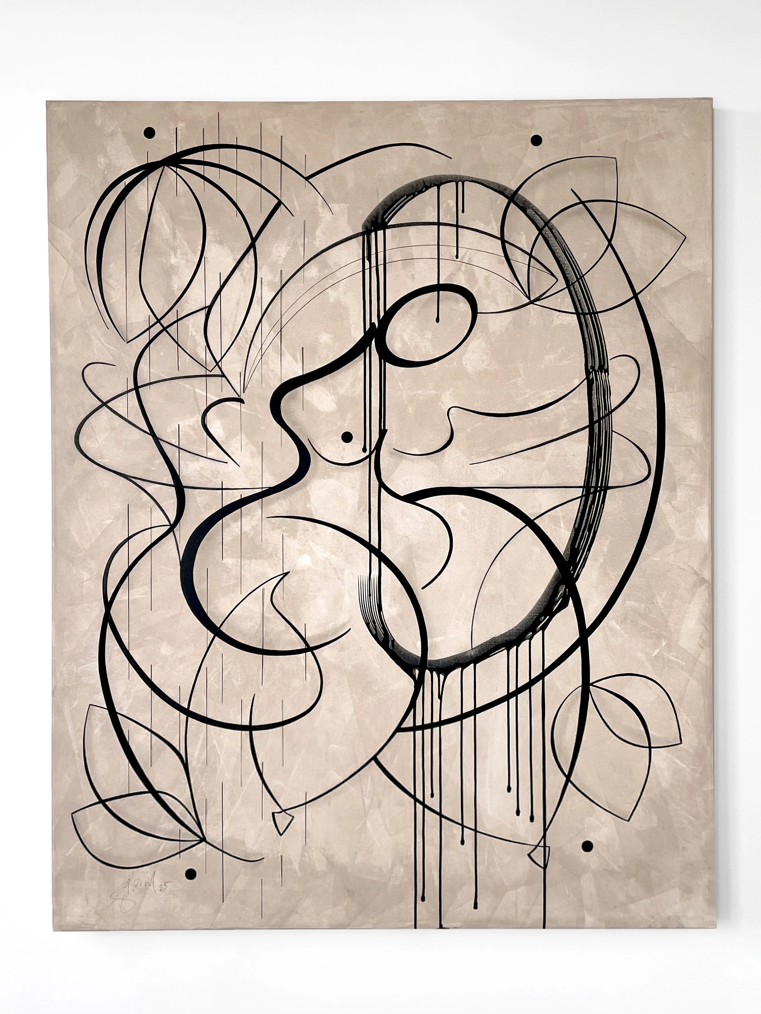 Celestine In The Storm, 48" x 60", Acrylic, ink and charcoal on canvas