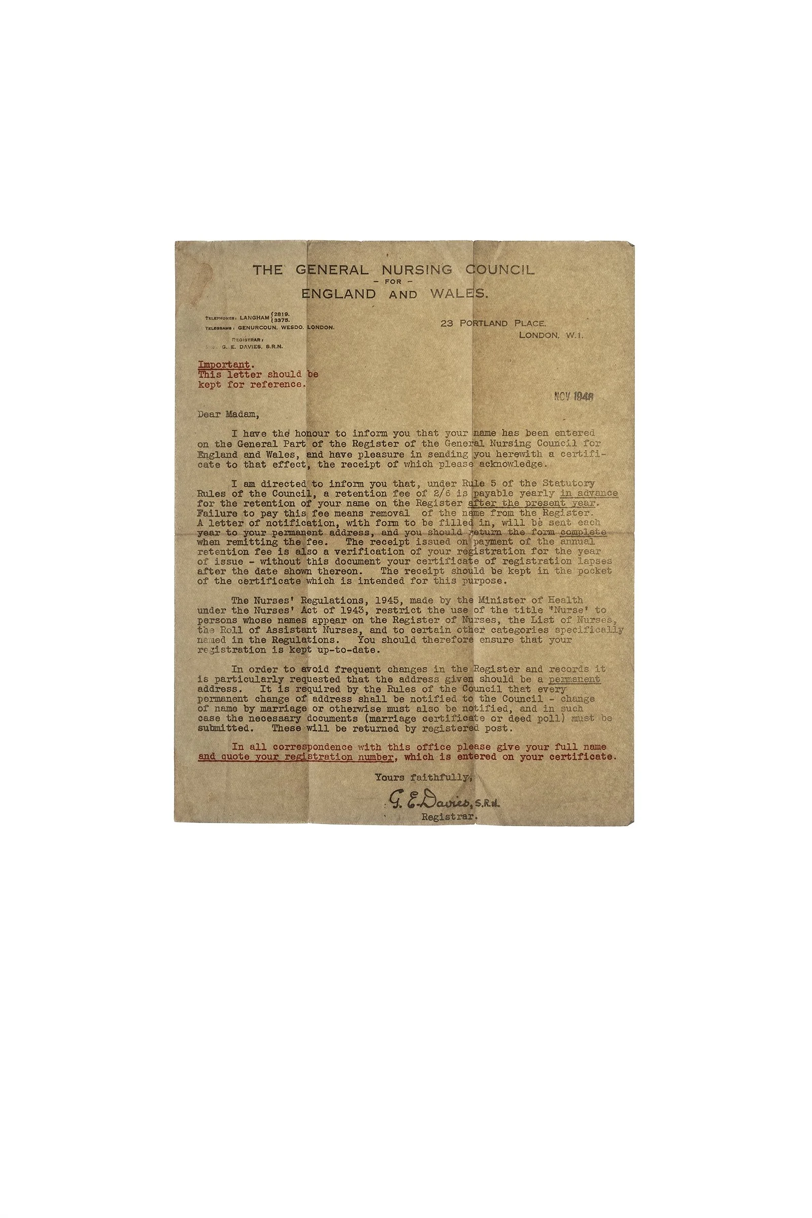 FORMAL NURSE LETTER