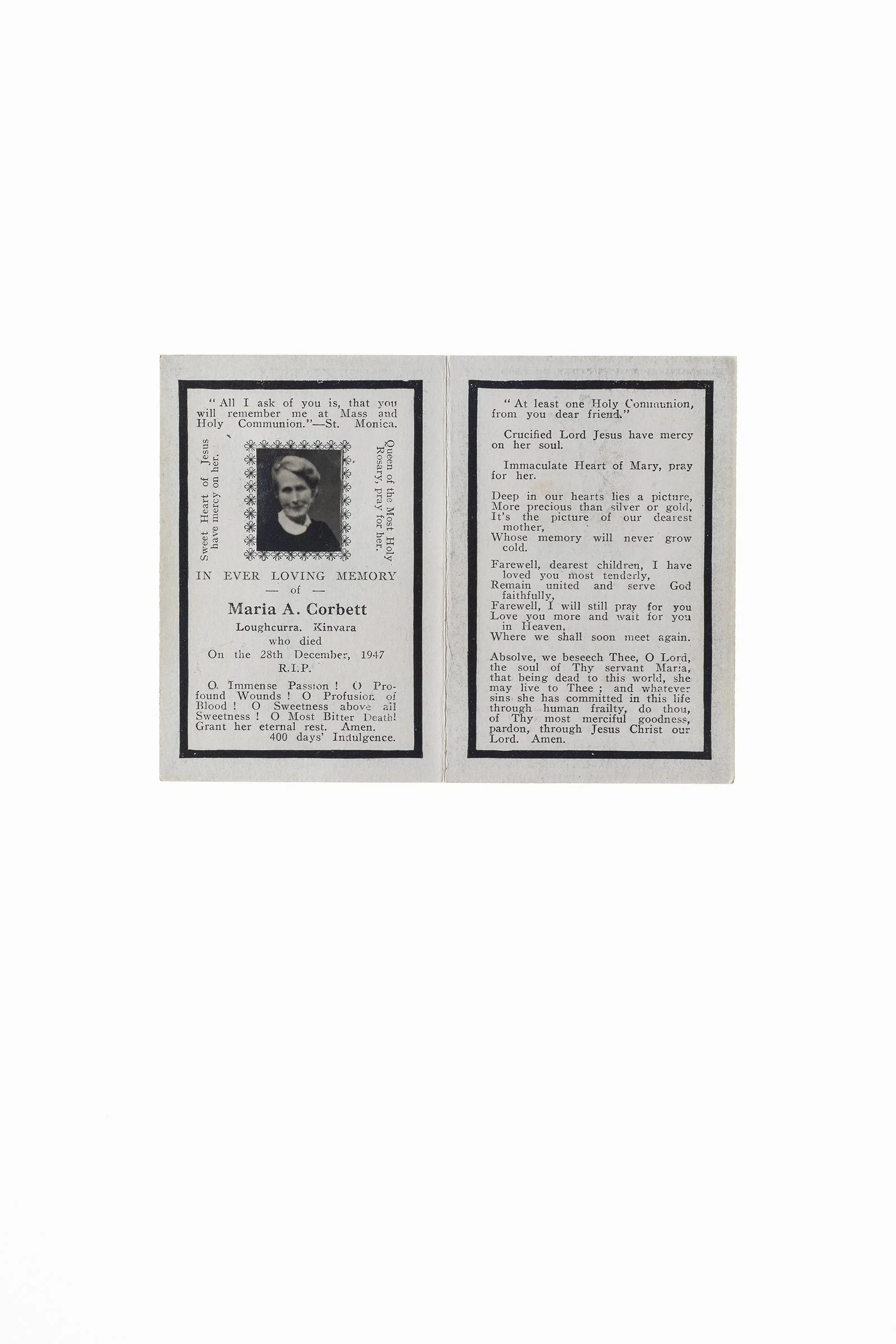 OBITUARY CARD - MOTHER