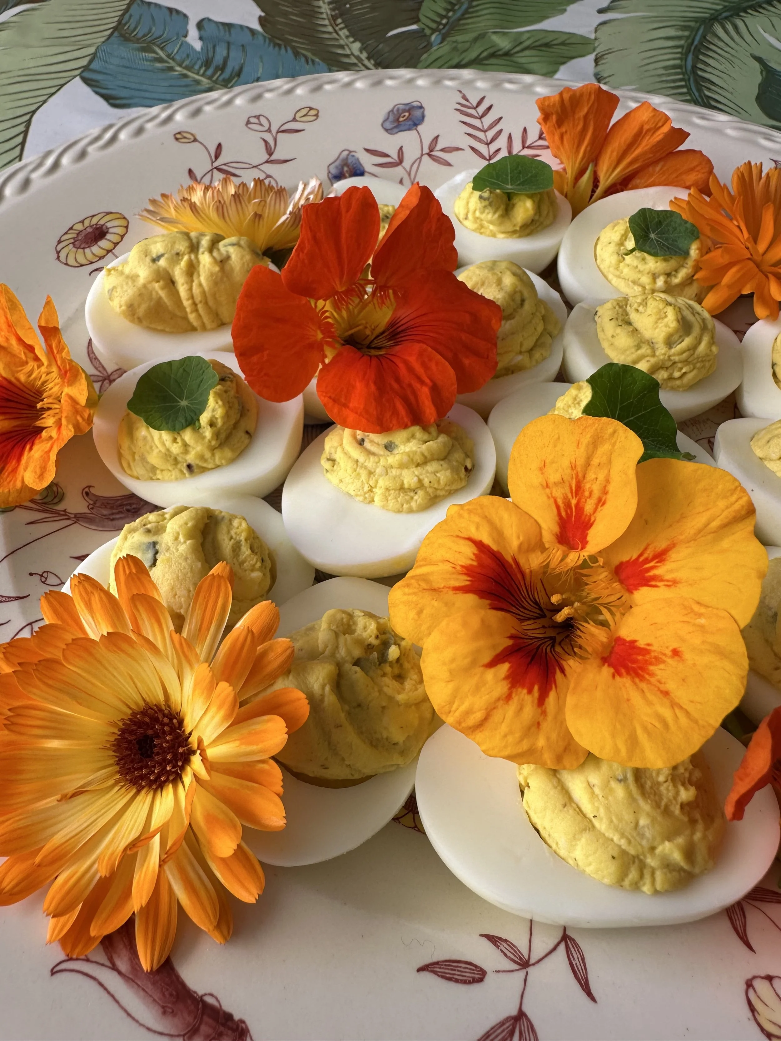 Nasturtium Deviled Eggs