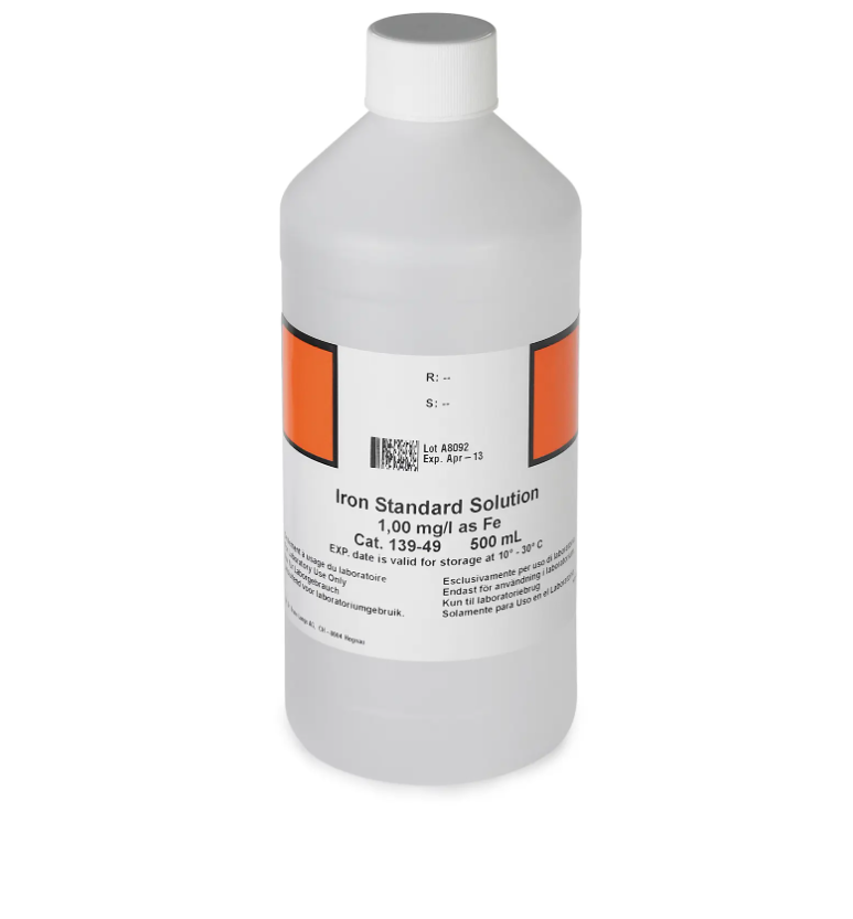 Hach Iron Standard Solution, 1 mg/L as Fe (NIST), 500 mL P/N: 13949