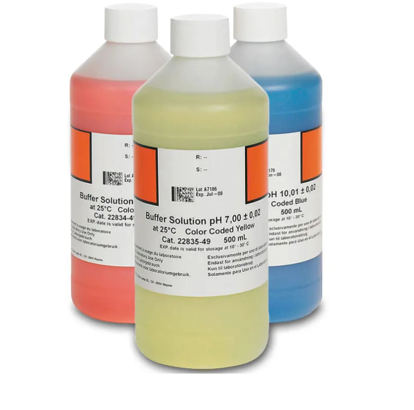 Hach Buffer Solution Kit, Color-coded, pH 4.01, pH 7.00 and pH 10.01, 500 mL P/N: 2947600