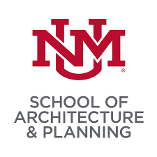 Logo for the School of Architecture & Planning at New Mexico State University, featuring overlapping red letters N and M above the school's name.
